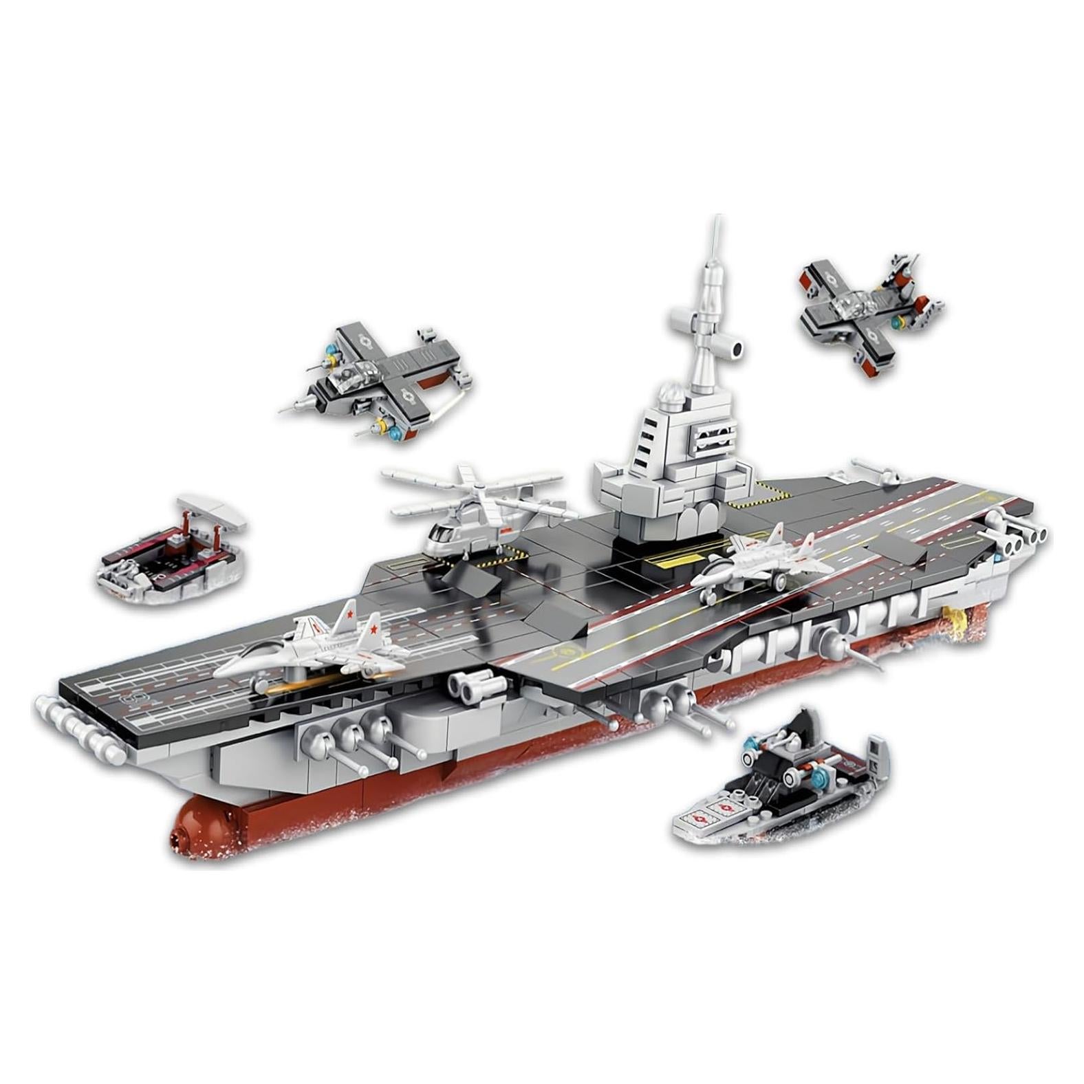 Juego de Construcción Portaaviones WW2 8 en 1 WULOBOOI 562 Piezas