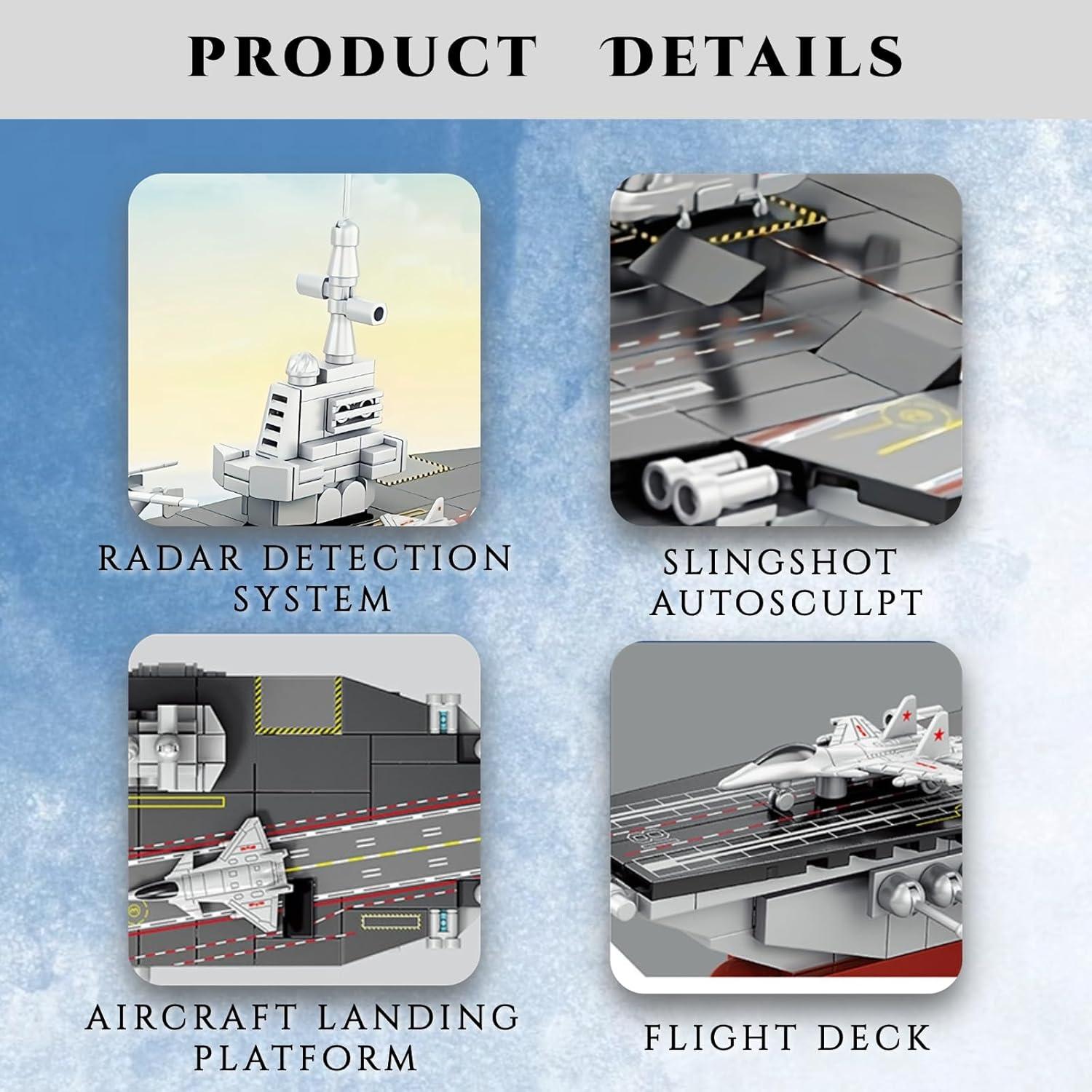 Juego de Construcción Portaaviones WW2 8 en 1 WULOBOOI 562 Piezas