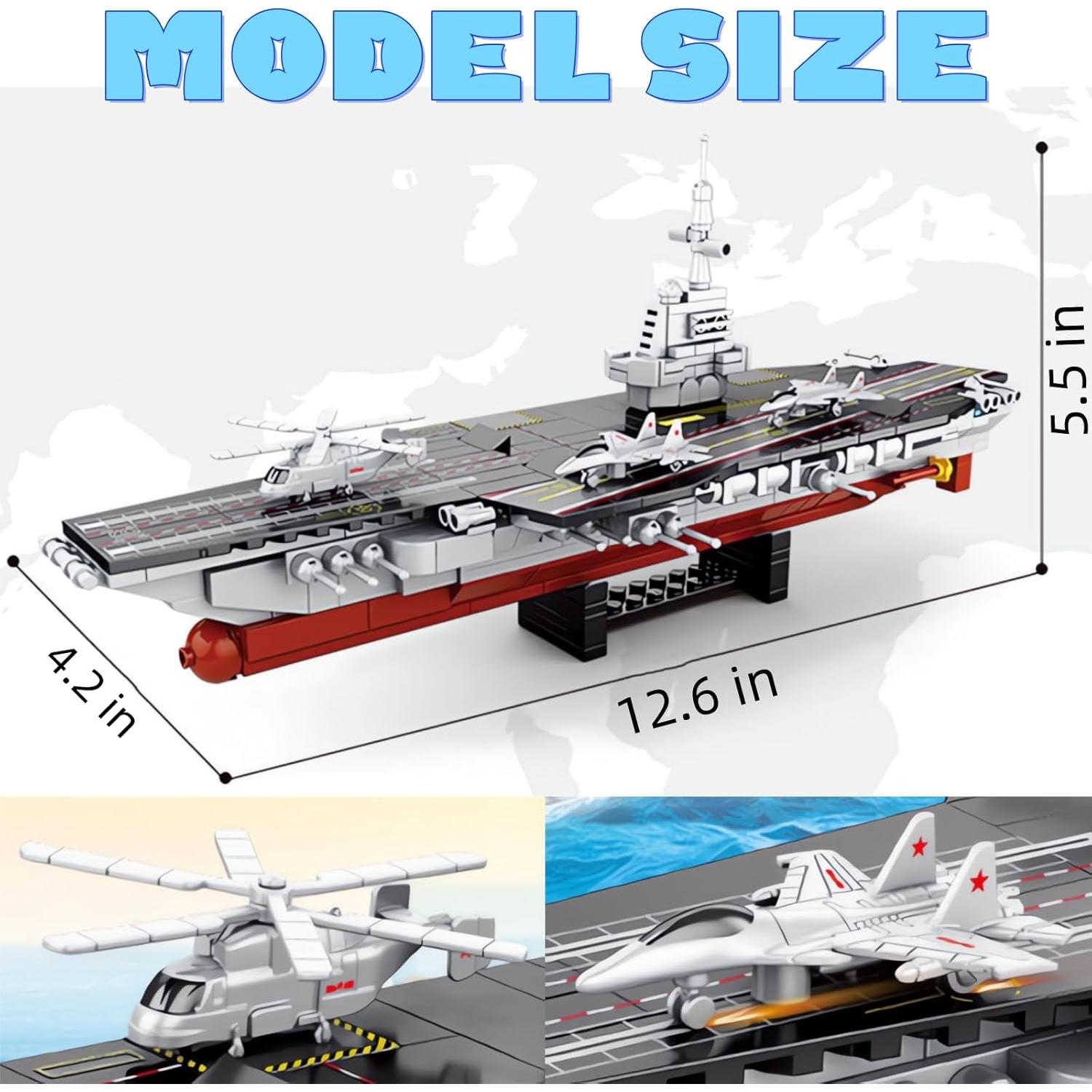 Juego de Construcción Portaaviones WW2 8 en 1 WULOBOOI 562 Piezas