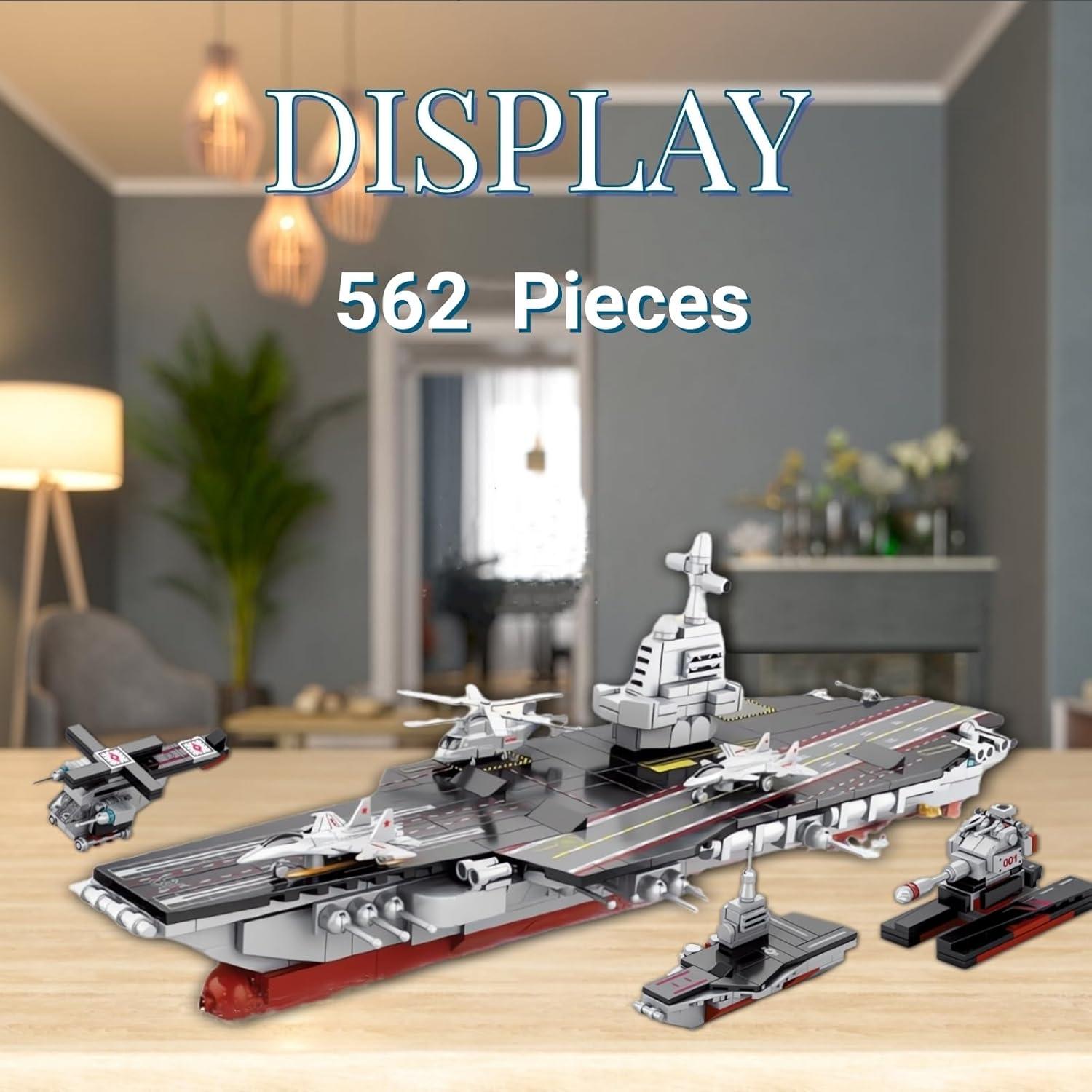 Juego de Construcción Portaaviones WW2 8 en 1 WULOBOOI 562 Piezas