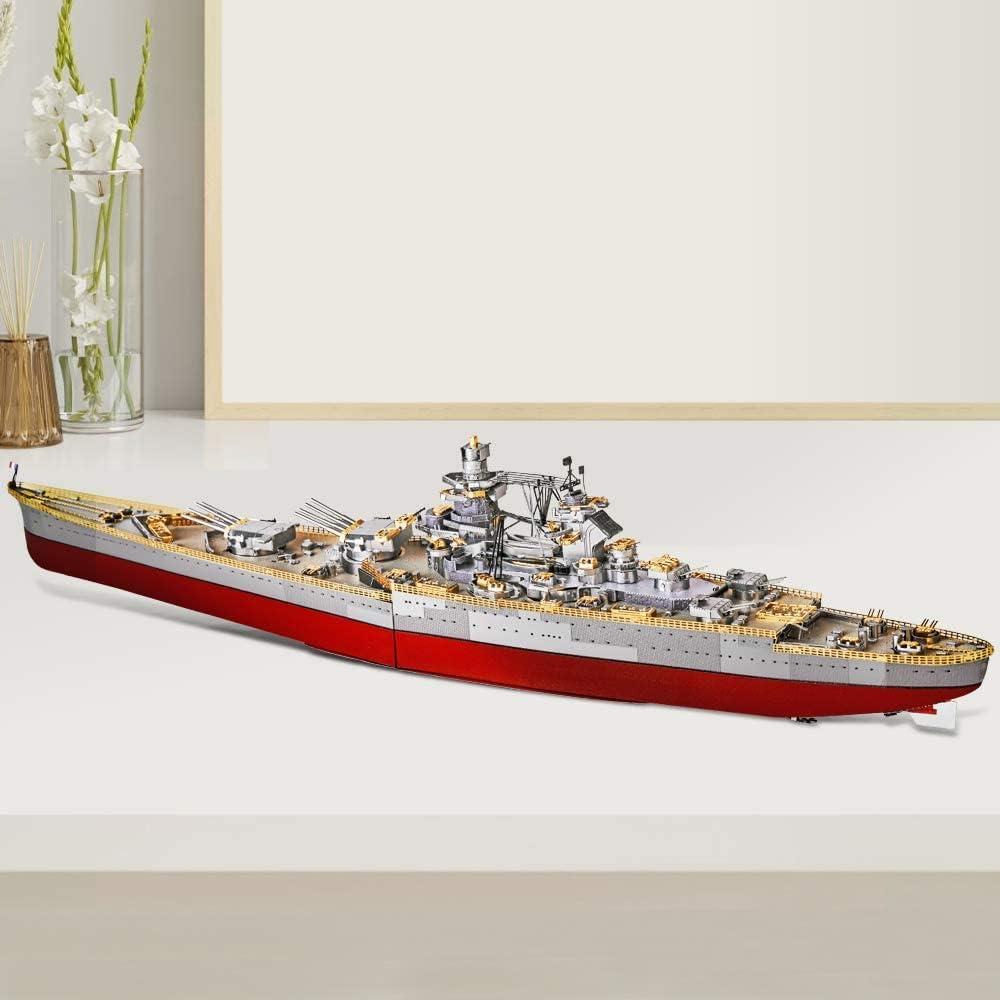 Rompecabezas 3D de Metal Piececool Barco de Guerra Richelieu 300 Pcs