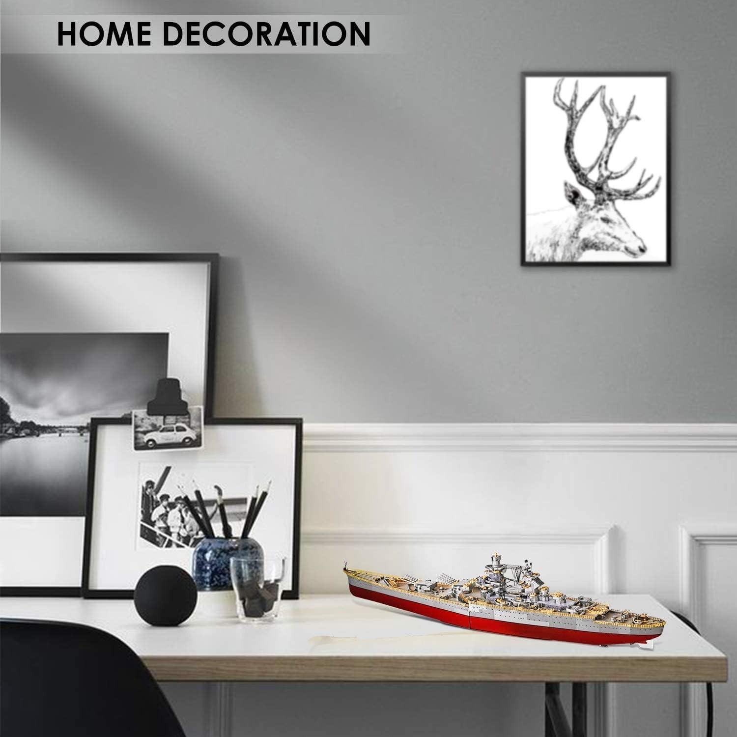 Rompecabezas 3D de Metal Piececool Barco de Guerra Richelieu 300 Pcs