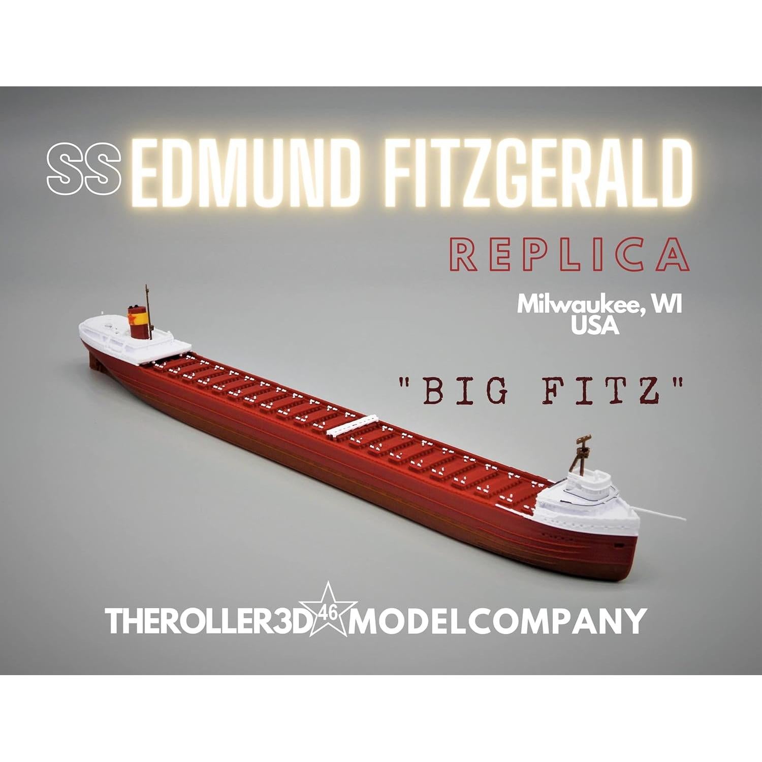 Modelo de barco RMS Edmund Fitzgerald 32.39 cm TheRoller3d