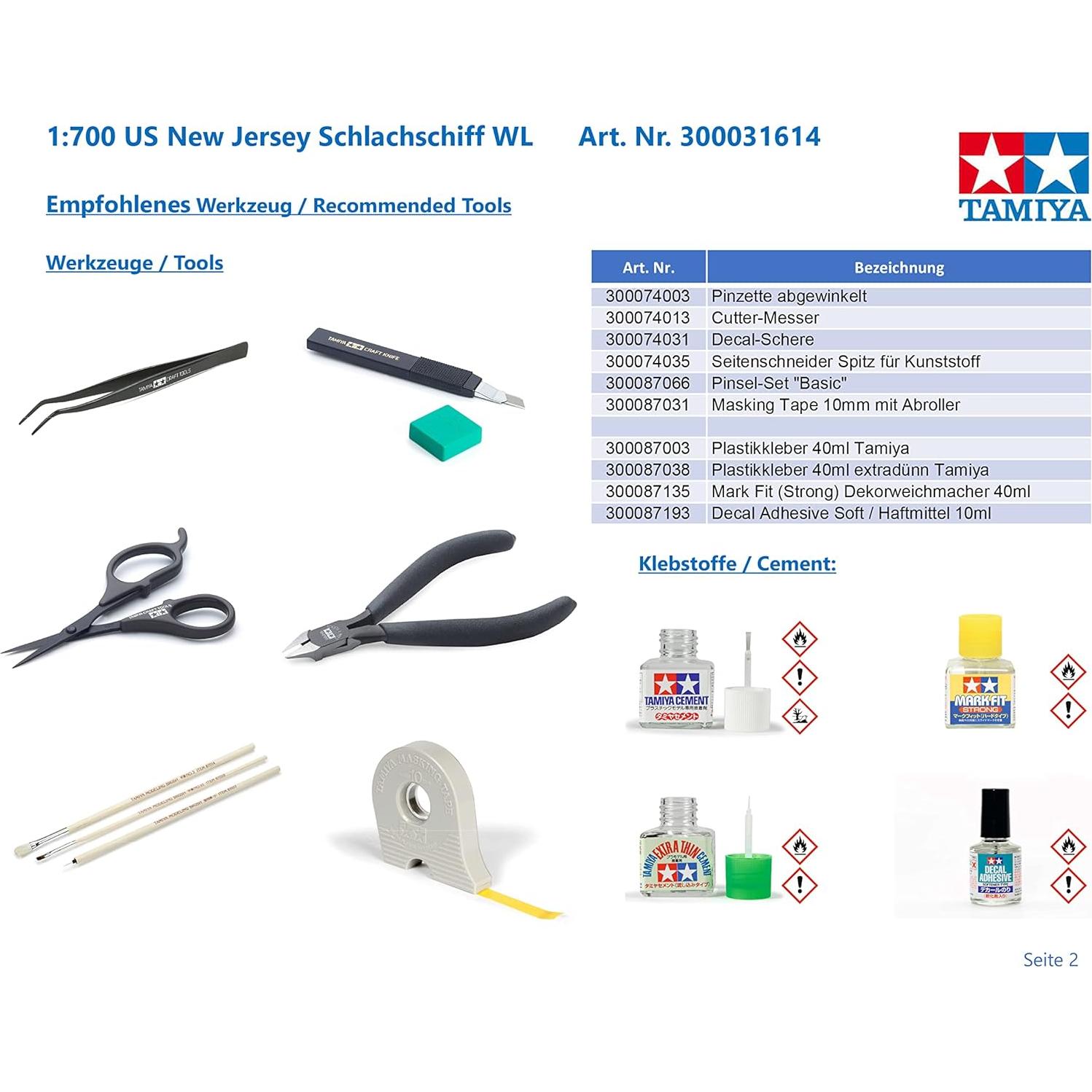 Kit de Modelo Acorazado Tamiya New Jersey 1/700 Plástico