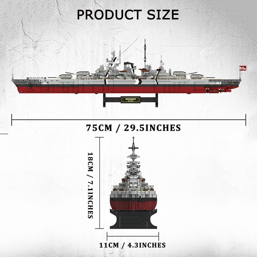Juego de Bloques de Construcción Fucellveca Barco Bismarck 2081 Piezas