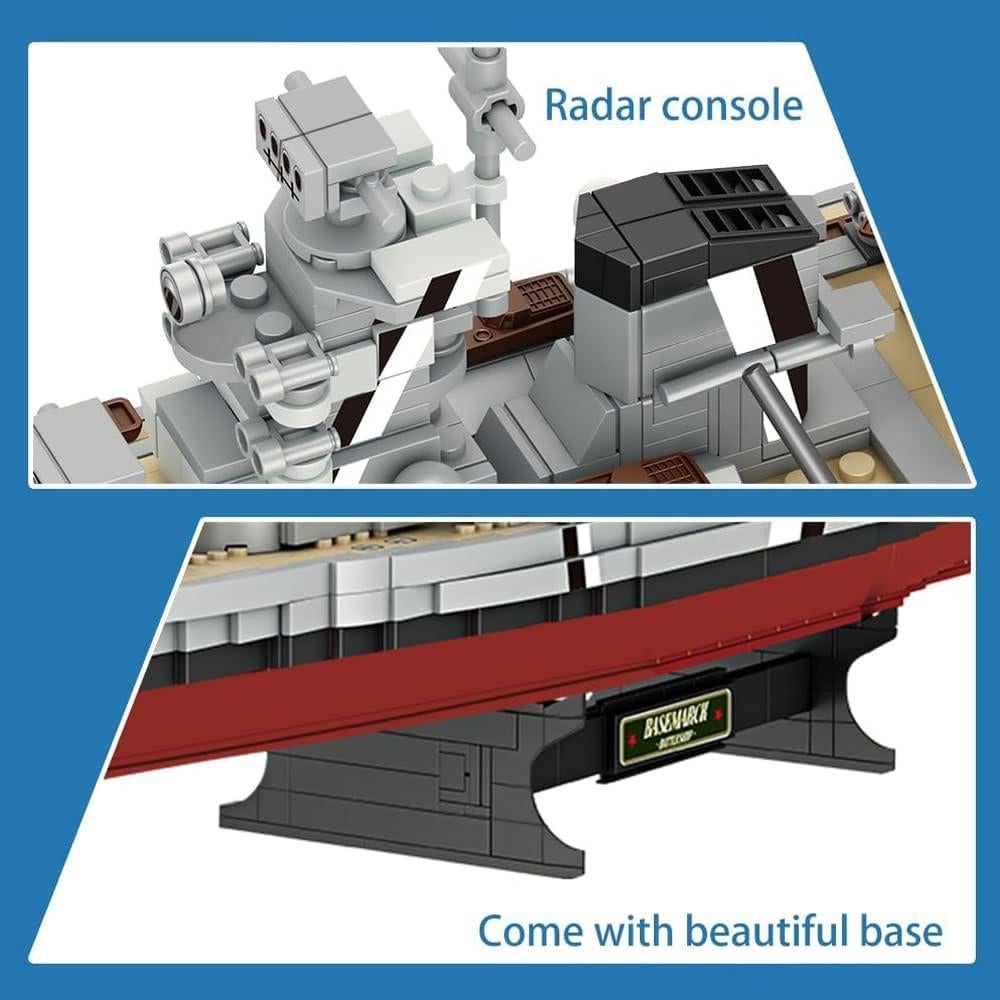 Juego de Bloques de Construcción Fucellveca Barco Bismarck 2081 Piezas