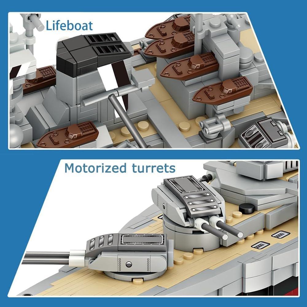 Juego de Bloques de Construcción Fucellveca Barco Bismarck 2081 Piezas