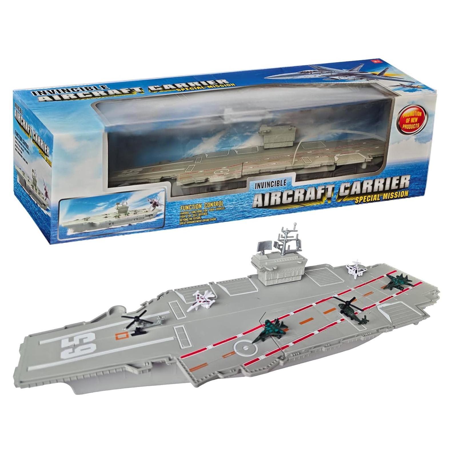 Juguete Portaaviones OTONOPI 47 cm con 6 Barcos y Aviones