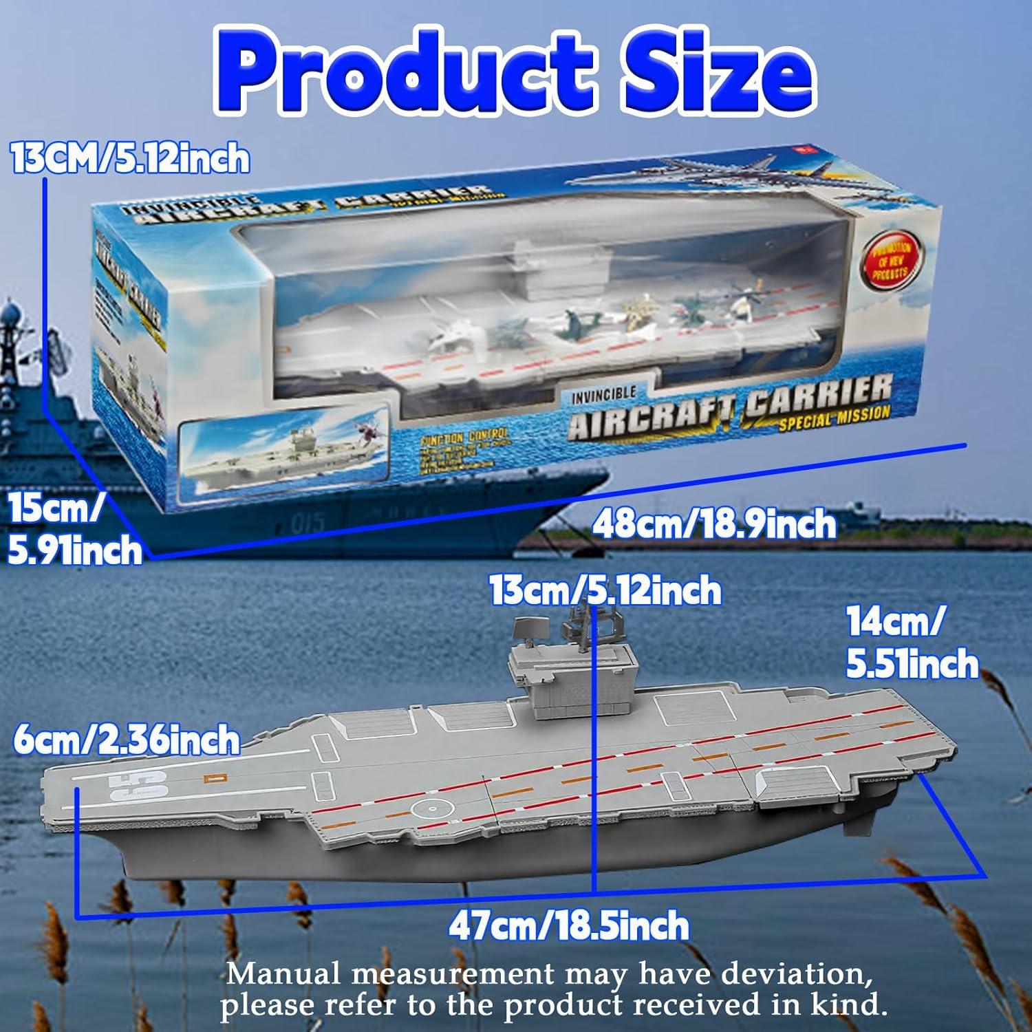 Juguete Portaaviones OTONOPI 47 cm con 6 Barcos y Aviones