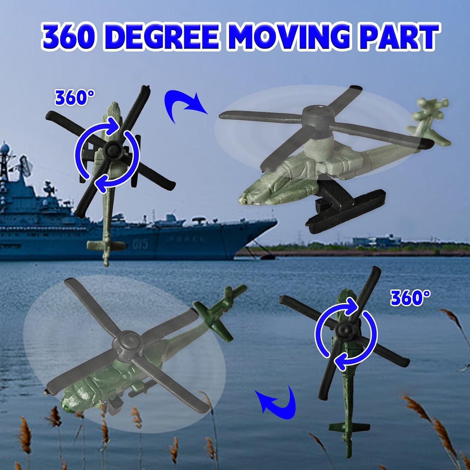 Juguete Portaaviones OTONOPI 47 cm con 6 Barcos y Aviones