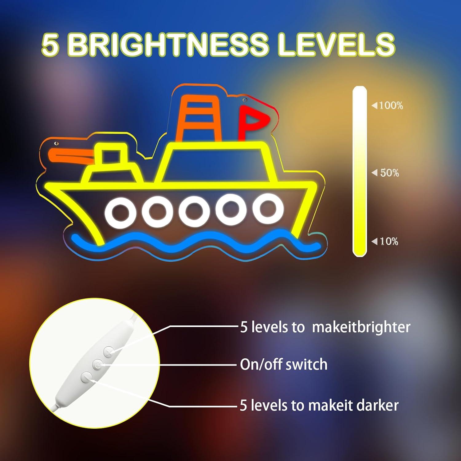 Luz de neón de portaaviones LED regulable 40.6x25.4 cm