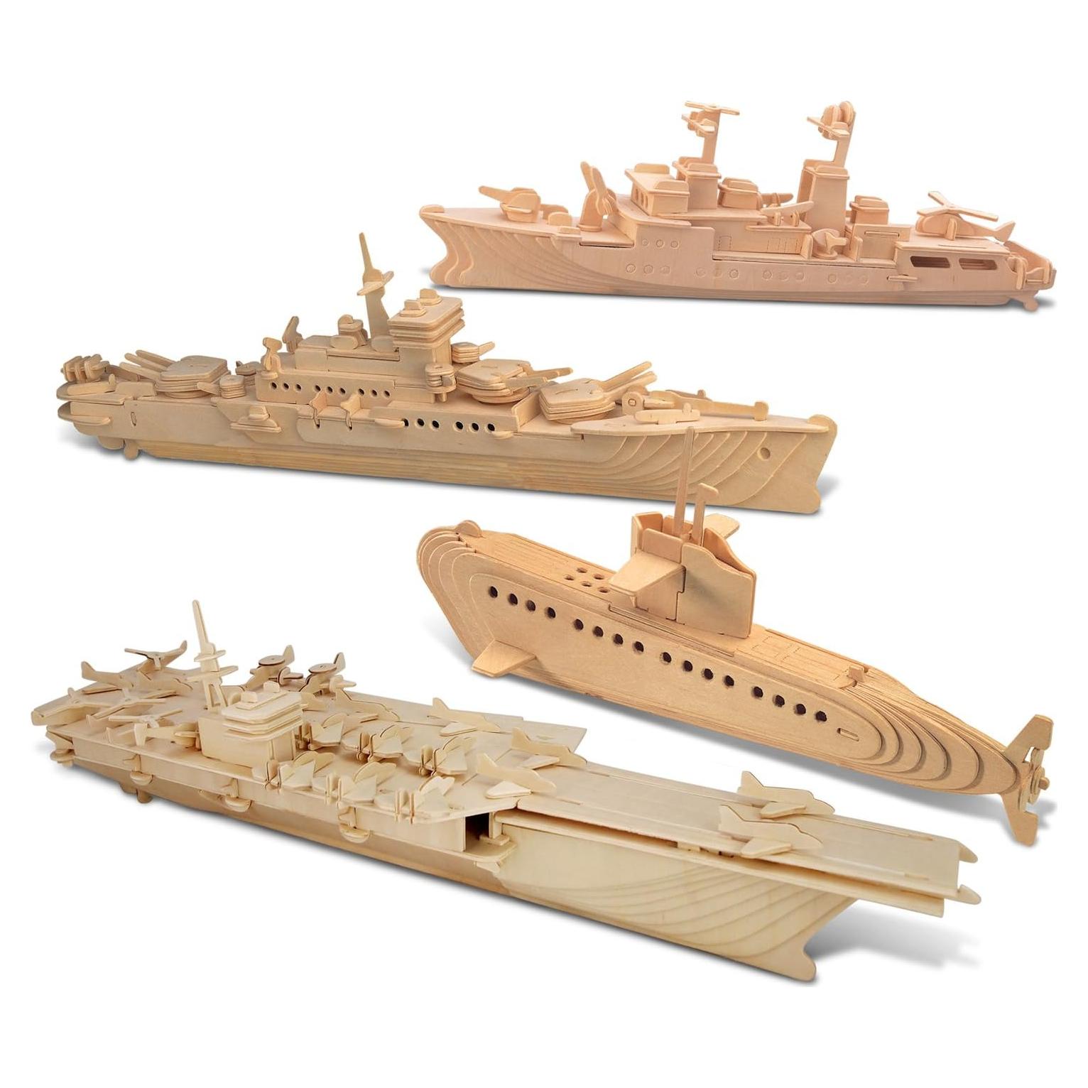 Paquete de Rompecabezas 3D Barcos Navales Puzzled - 4 Modelos