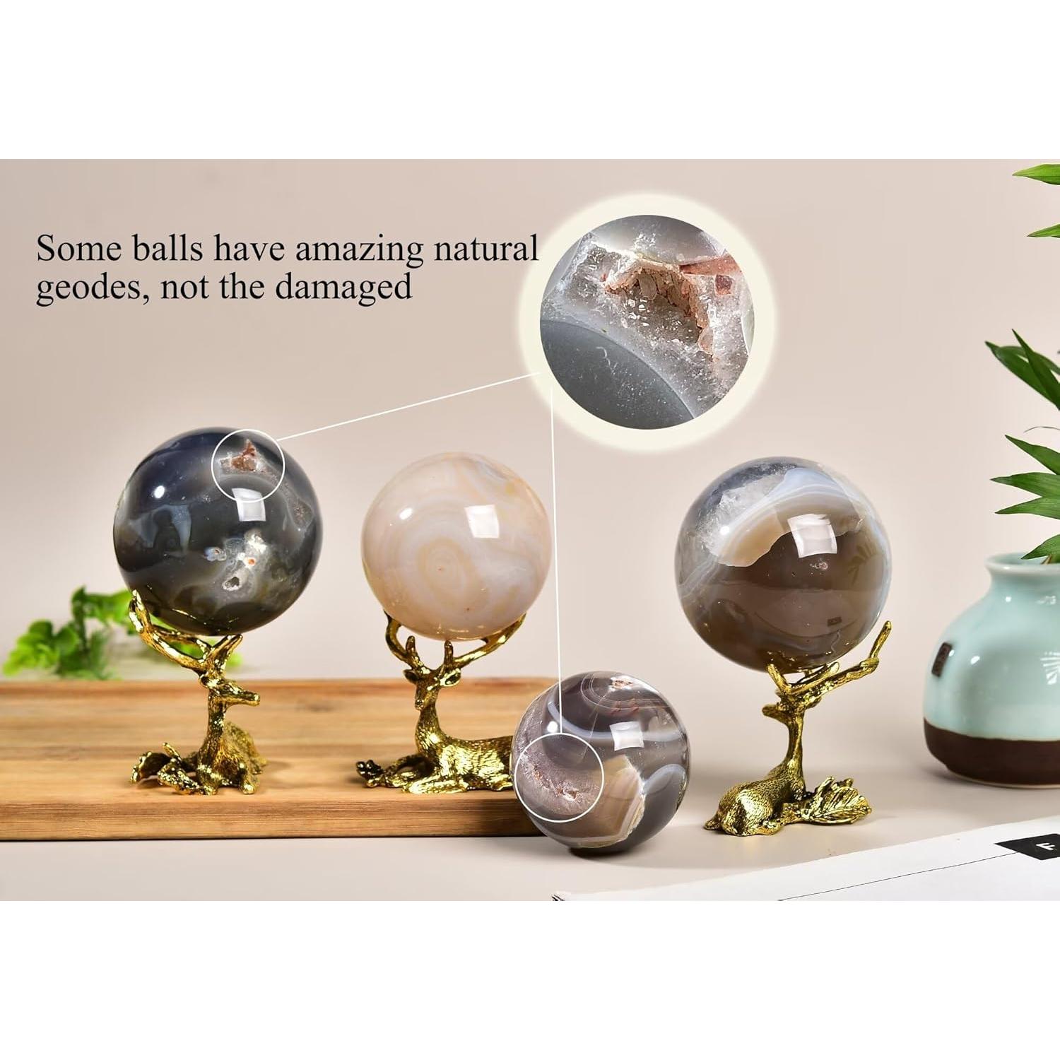 Bola de Cristal Ágata Orca CNYANFEI 50-60mm Decoración