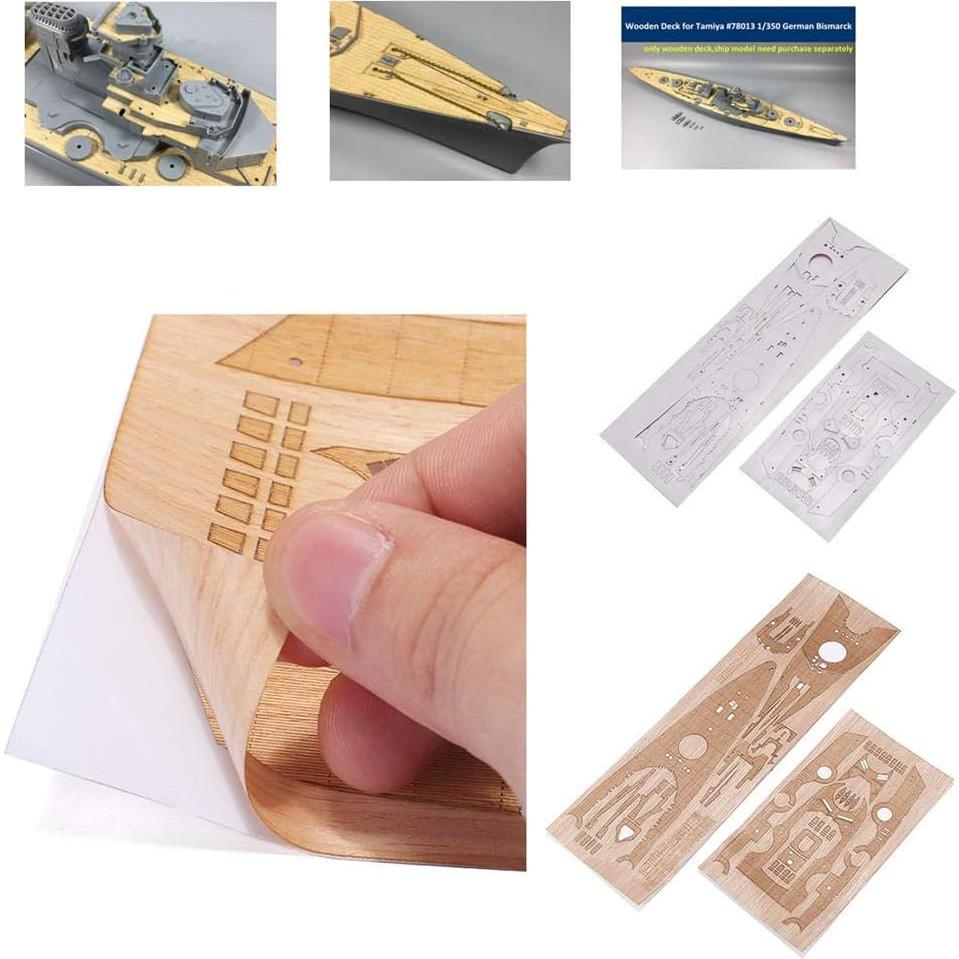 Cubierta de Madera Tamiya Bismarck 1:350 Mejorada