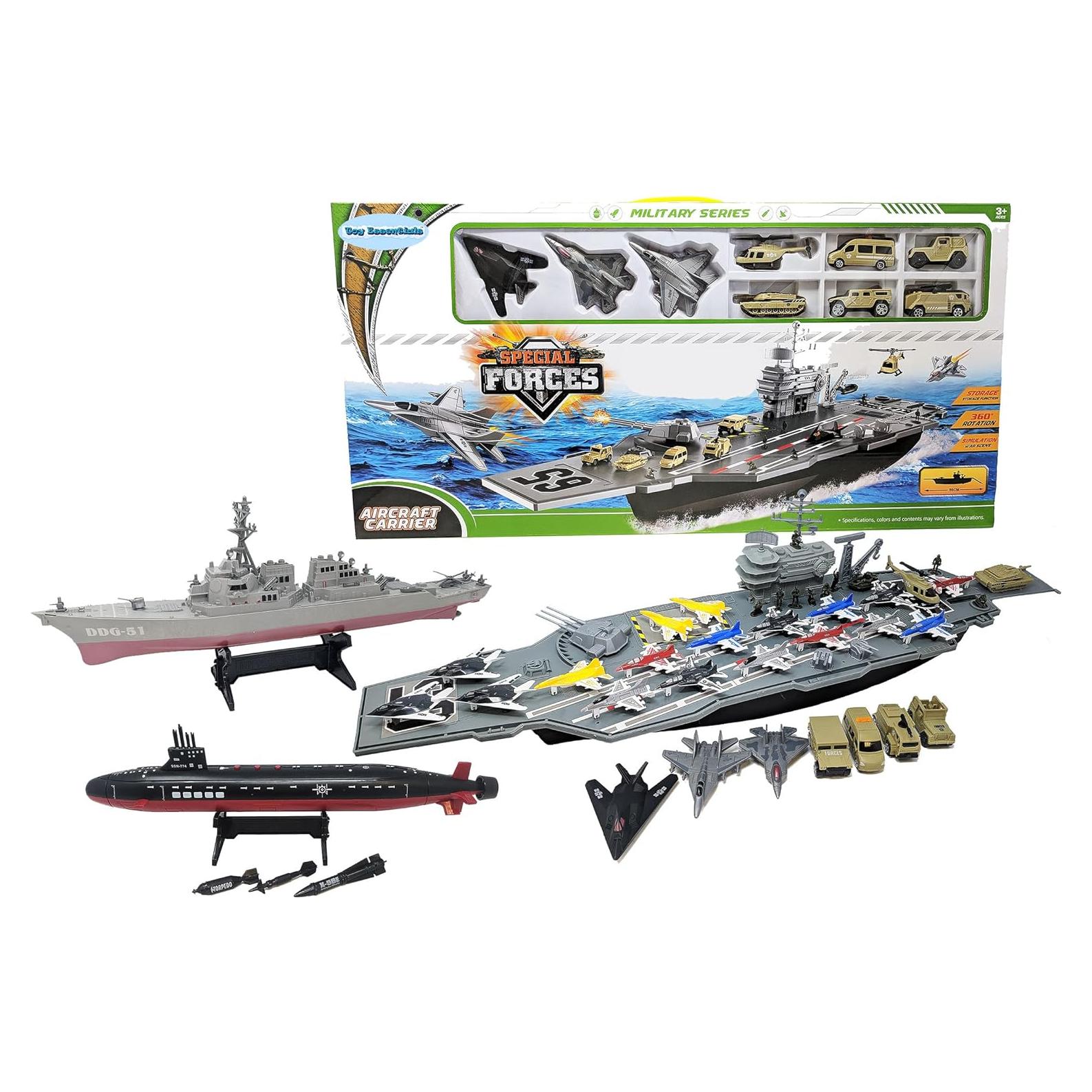 Combo Barco Portaaviones Imaginism con Submarino y Destructor