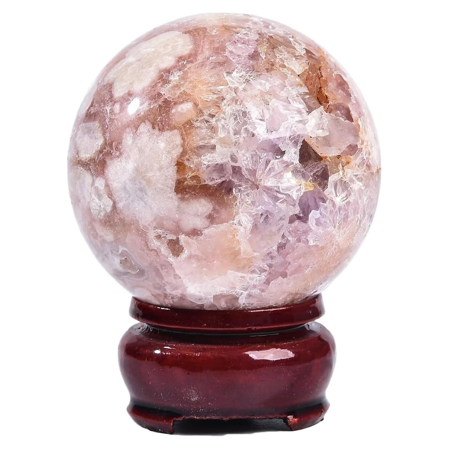 Bola de Cristal CNYANFEI Ágata Flor de Cerezo 50-60mm