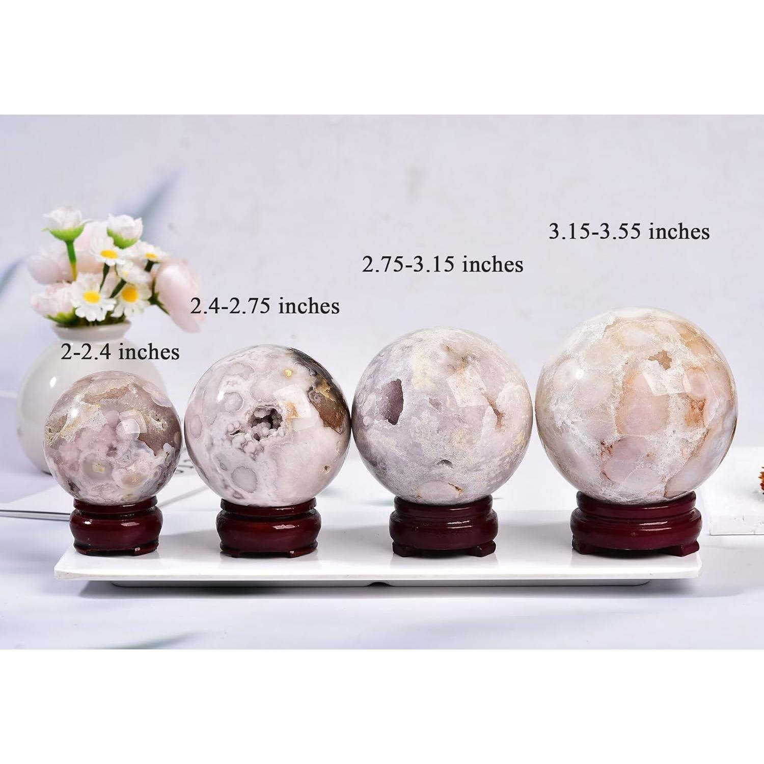 Bola de Cristal CNYANFEI Ágata Flor de Cerezo 50-60mm