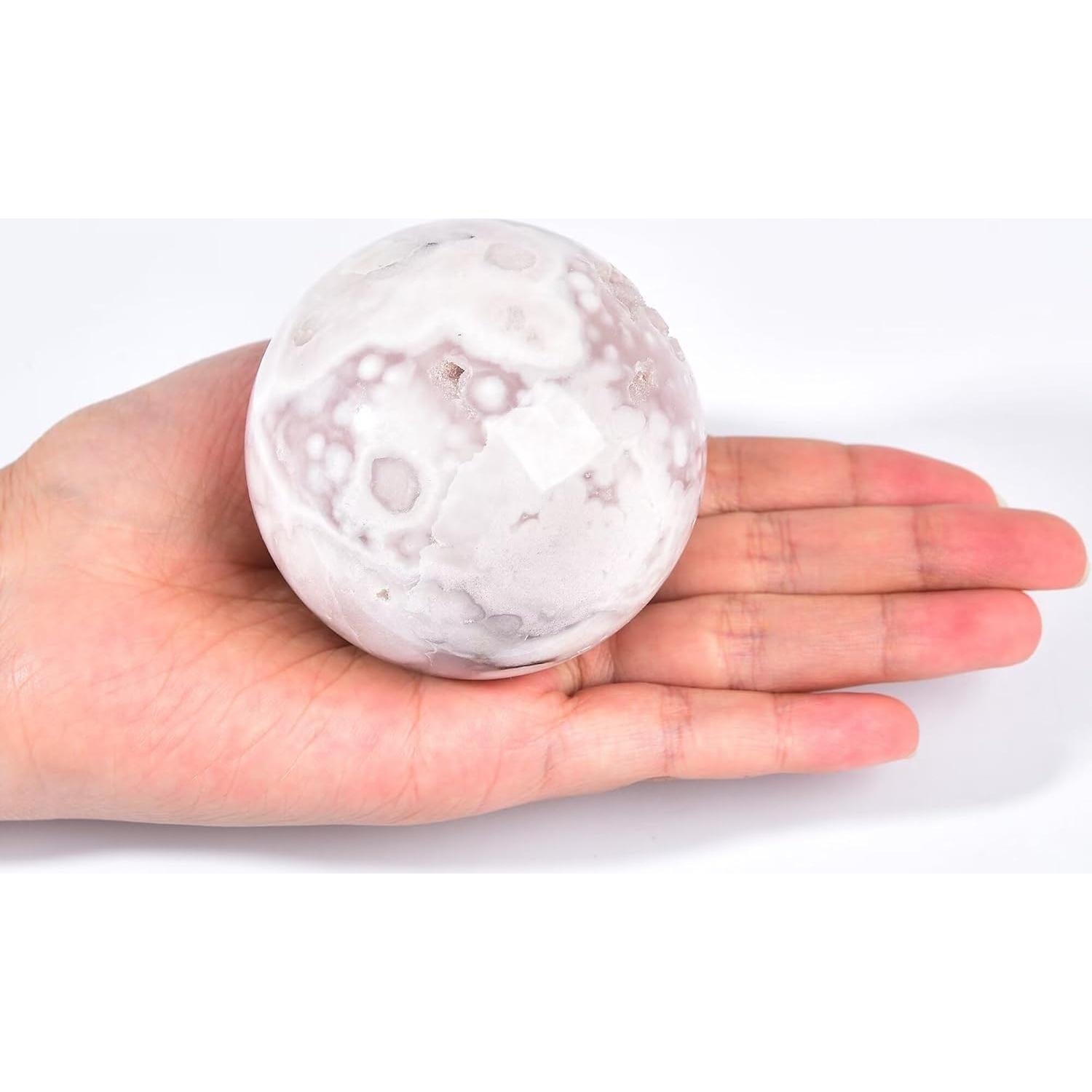 Bola de Cristal Ágata Flor de Cerezo CNYANFEI 60-70mm