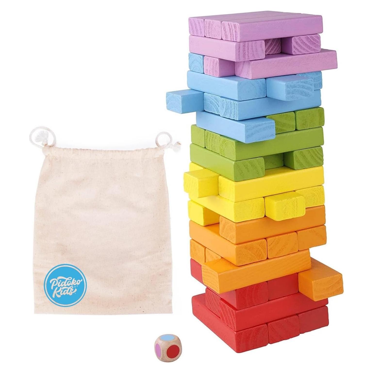 Bloques de Construcción Apilables de Madera Pidoko Kids 49 Pzs