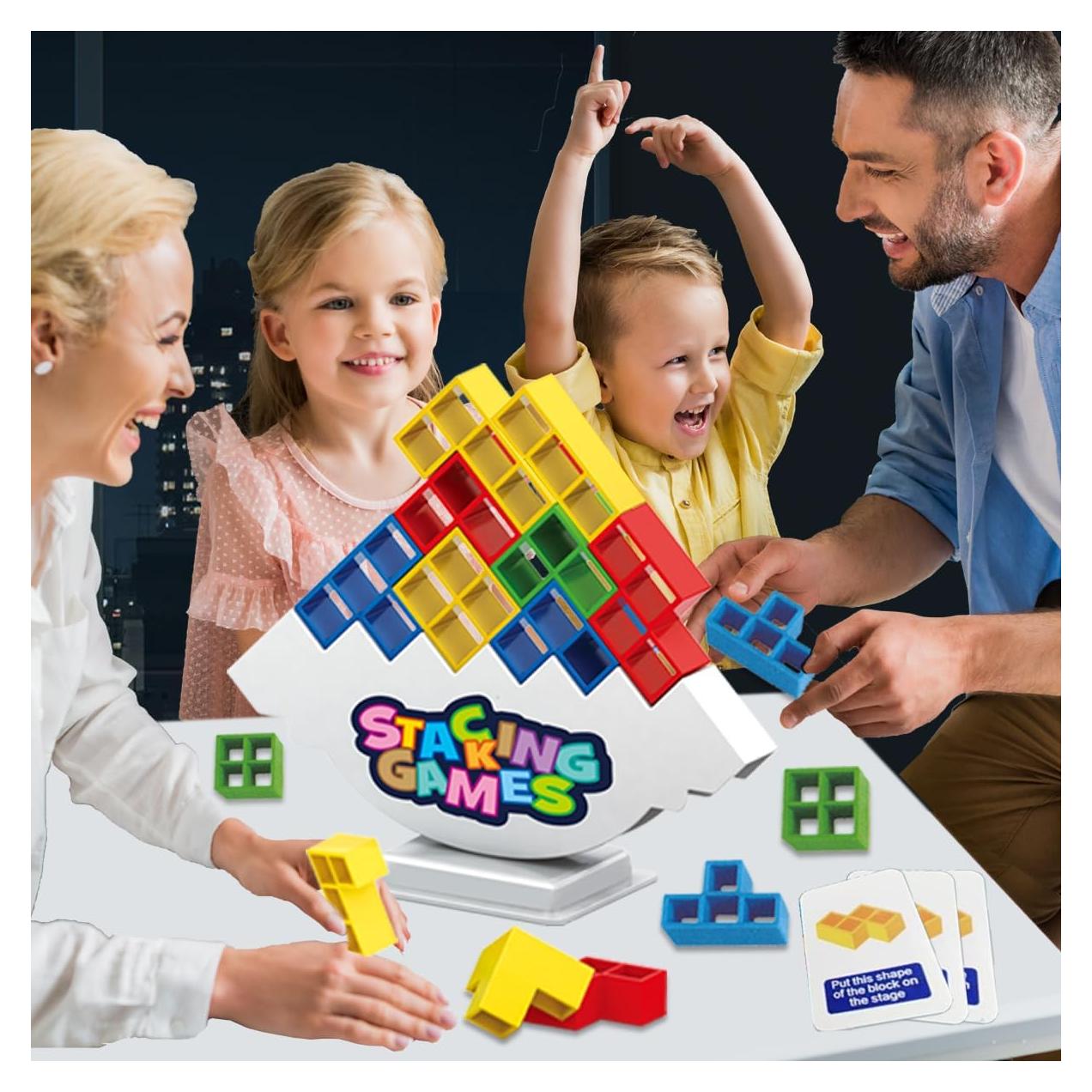 Juego de Mesa Apilable iuuoi de 64 Bloques para Niños y Adultos