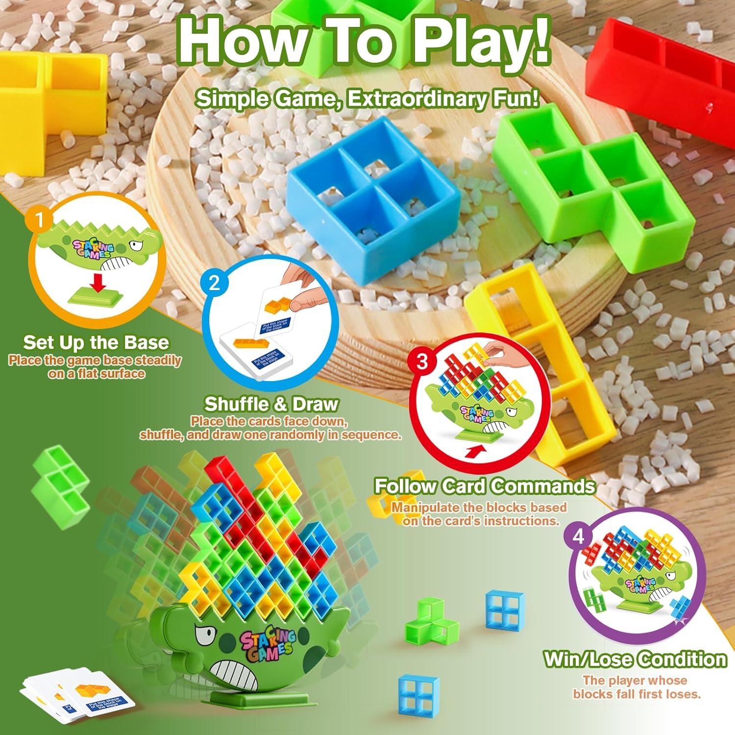 Juego de Equilibrio Apilable Dinosaurio 3D Heyilong 48 Piezas