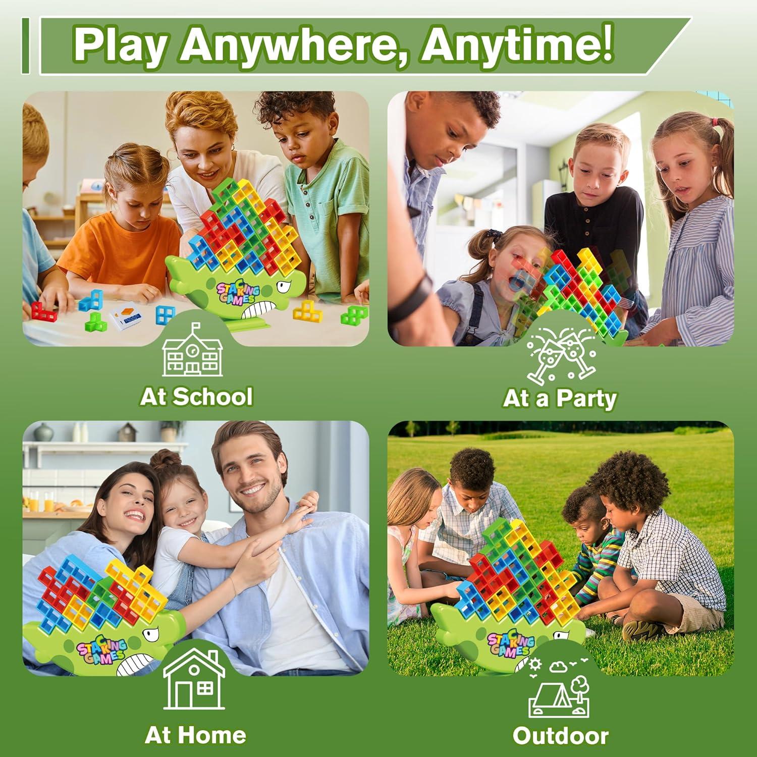 Juego de Equilibrio Apilable Dinosaurio 3D Heyilong 48 Piezas