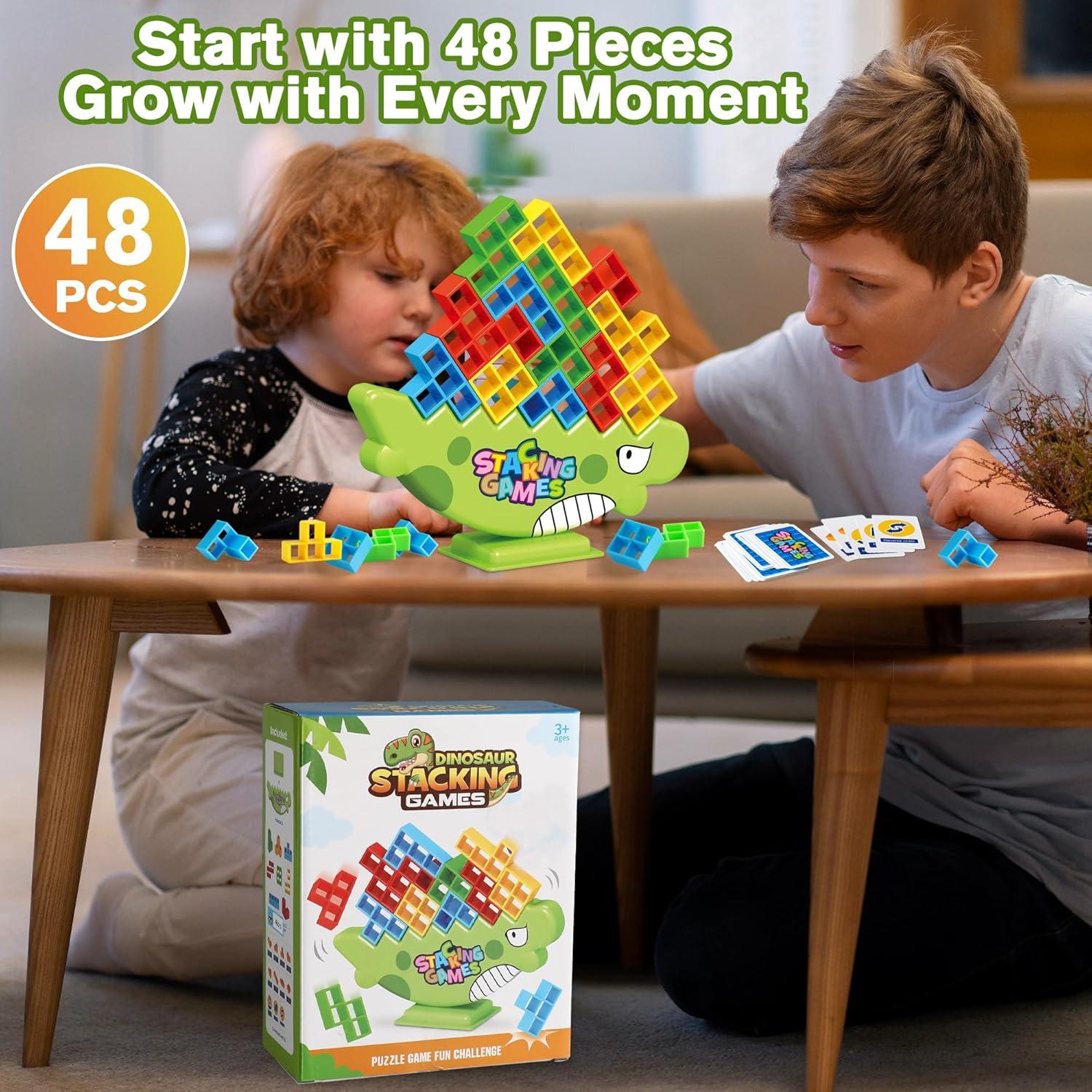 Juego de Equilibrio Apilable Dinosaurio 3D Heyilong 48 Piezas