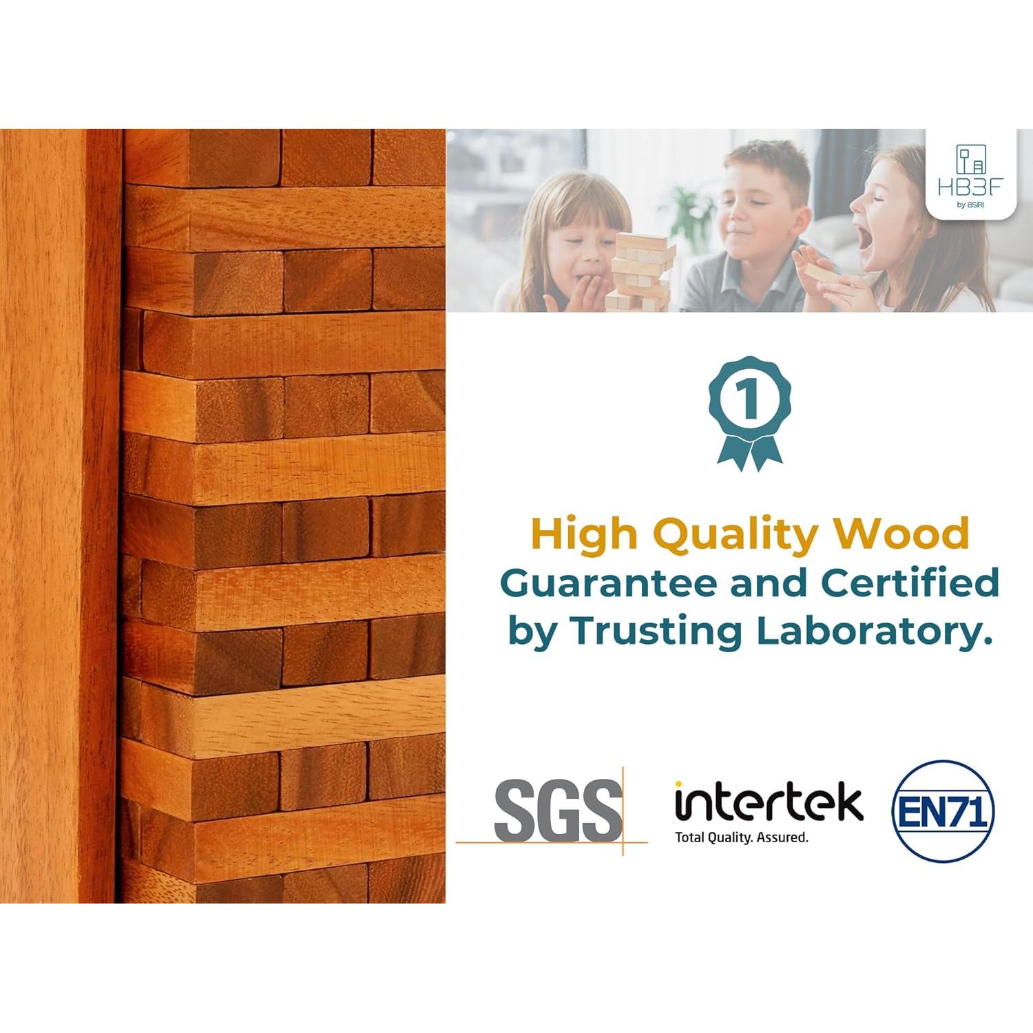 Juego de Torre en Caída BSIRI - Madera Duradera, 29.5x9.7cm