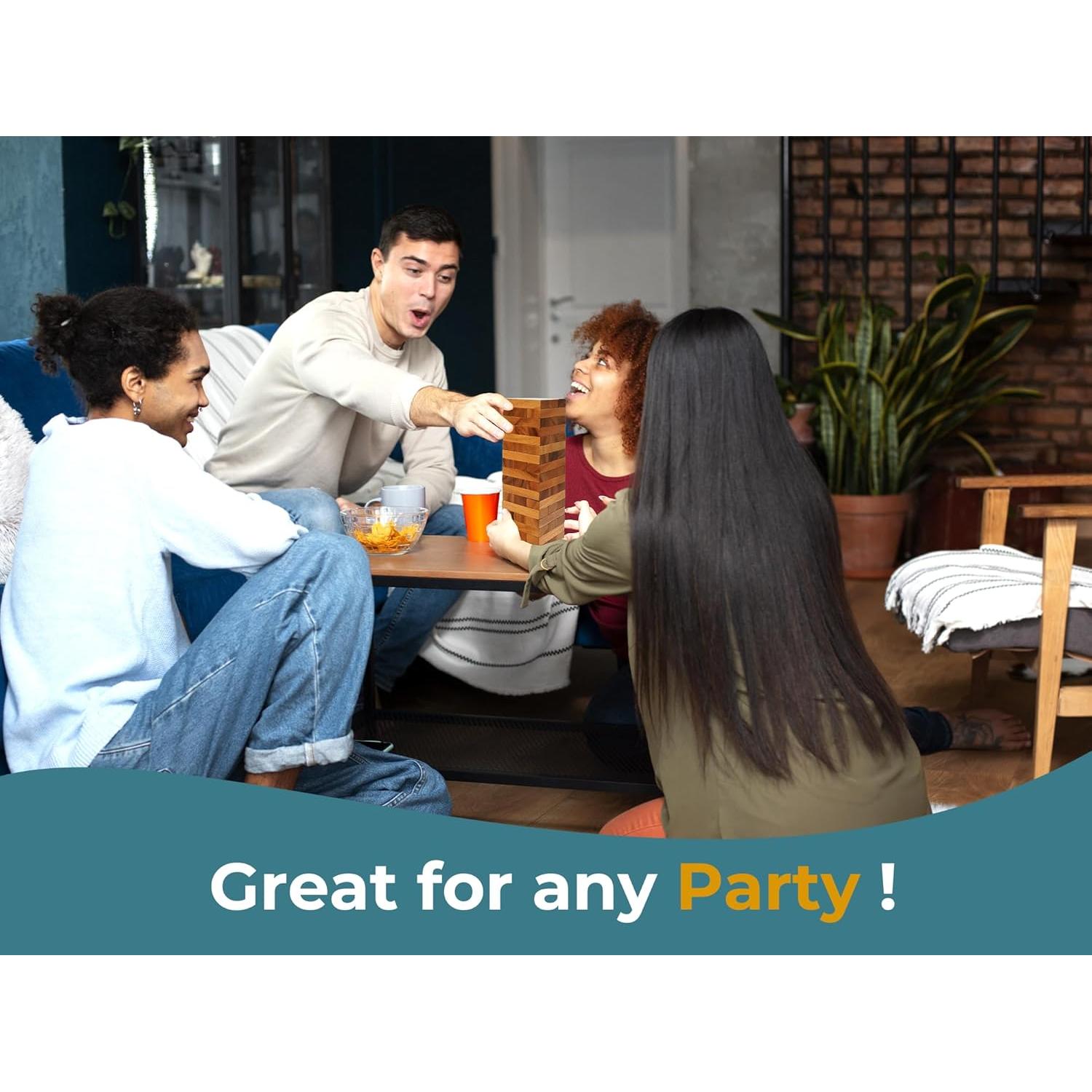 Juego de Torre en Caída BSIRI - Madera Duradera, 29.5x9.7cm