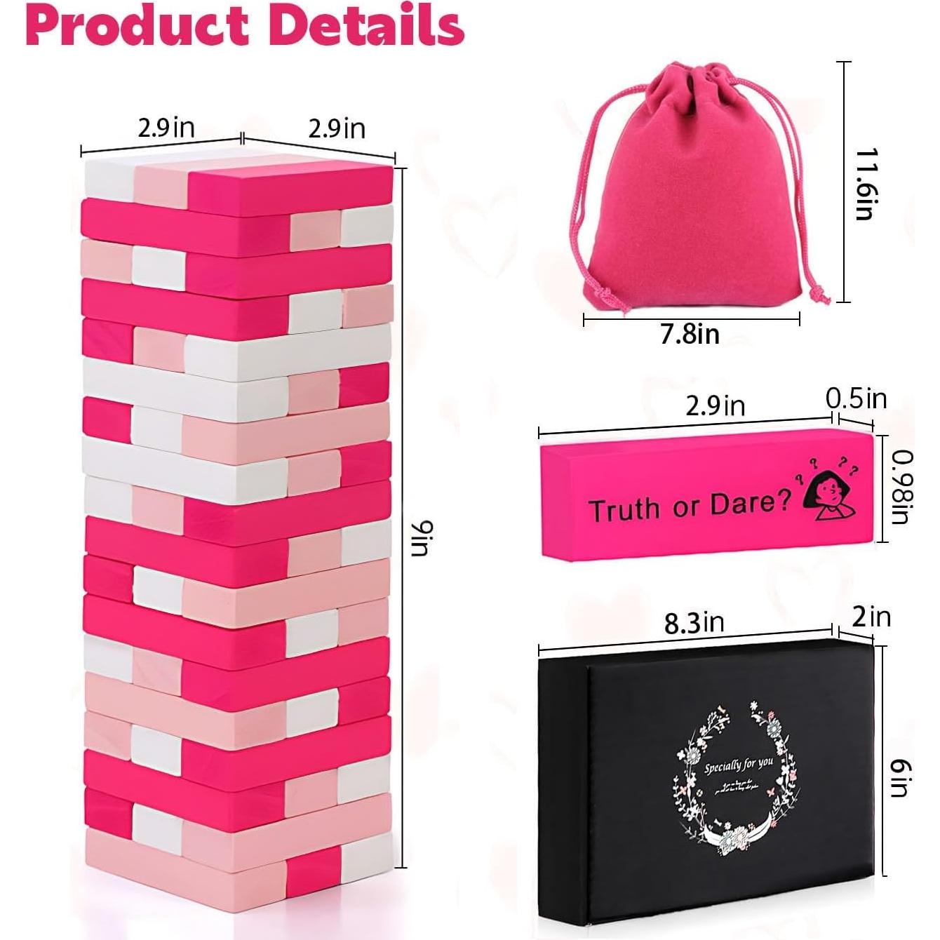 Juego de Torre de Bloques Traviesos VKX - 54 Piezas de Madera