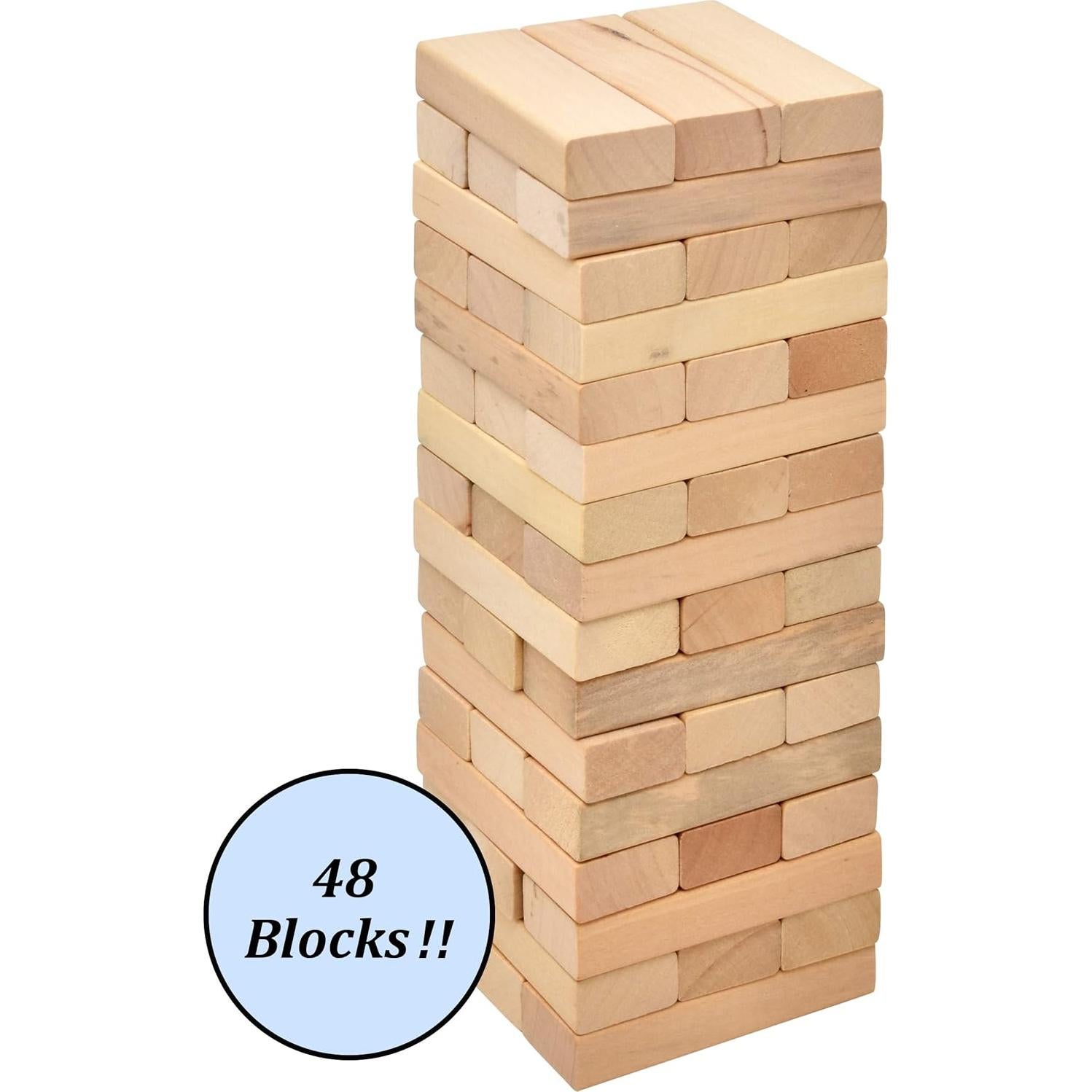 Juego de Bloques de Madera Timber Tower 48 Piezas Apilamiento