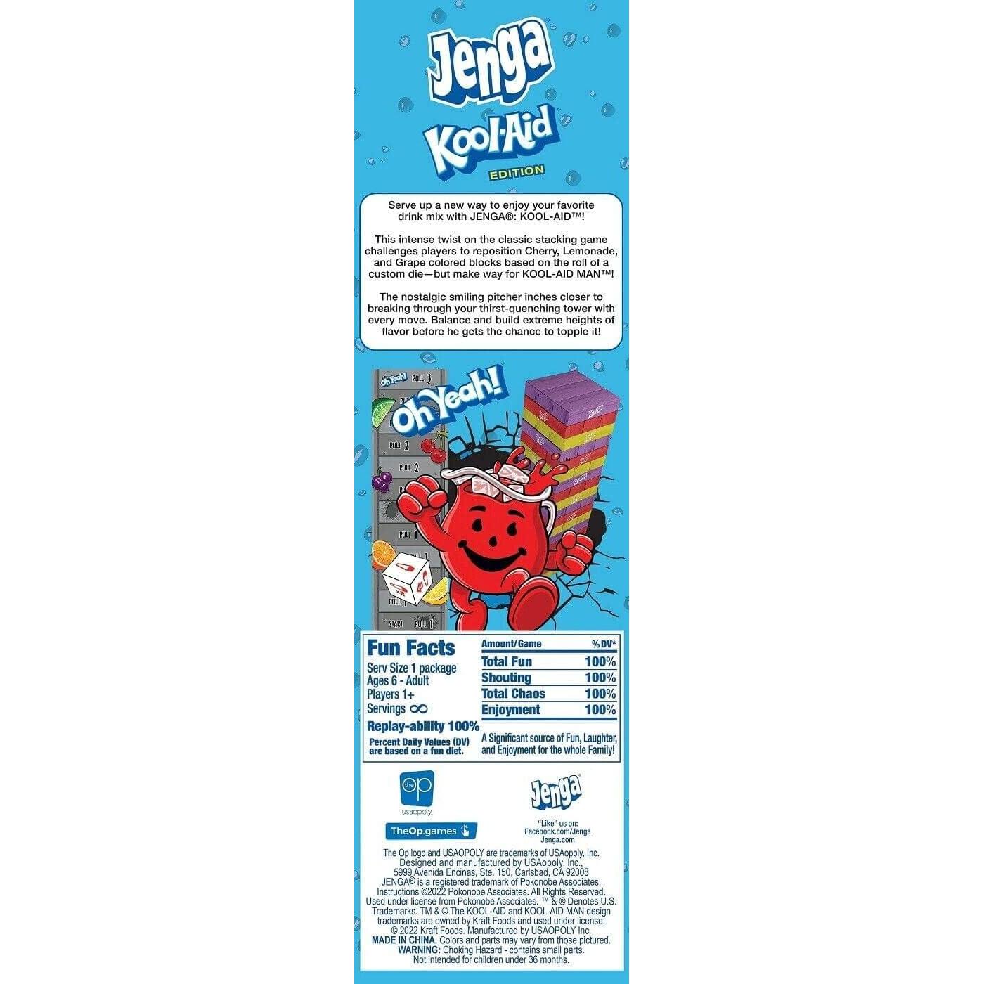 Juego de Jenga Kool-Aid USAopoly - 54 Bloques de Madera