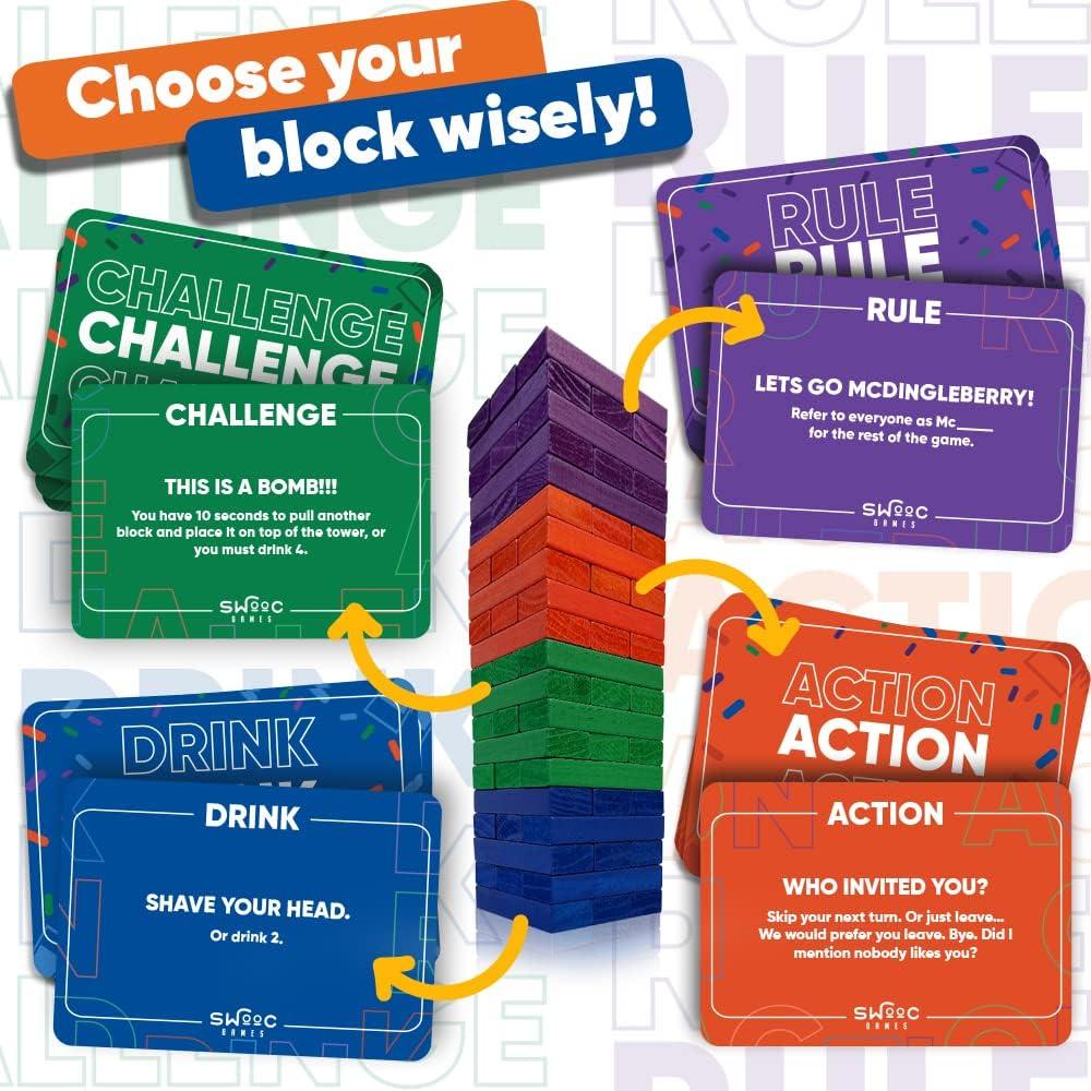 Juego de Bloques de Madera SWOOC Torre de Fiesta 100 Comandos