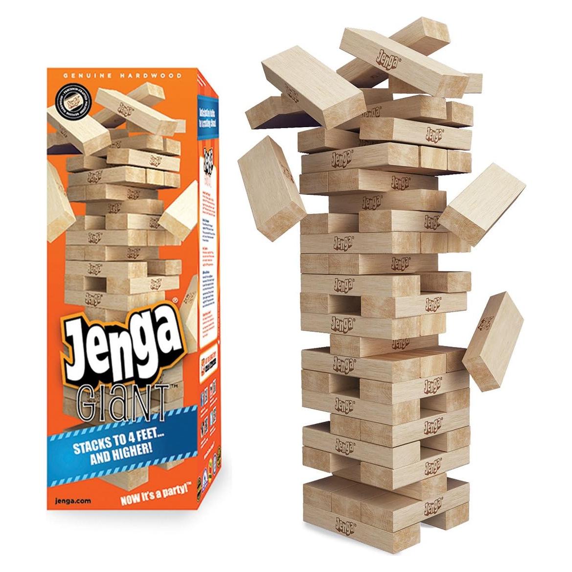 Jenga Gigante de Madera Sólida - Apila hasta 1.22m - 54 Bloques