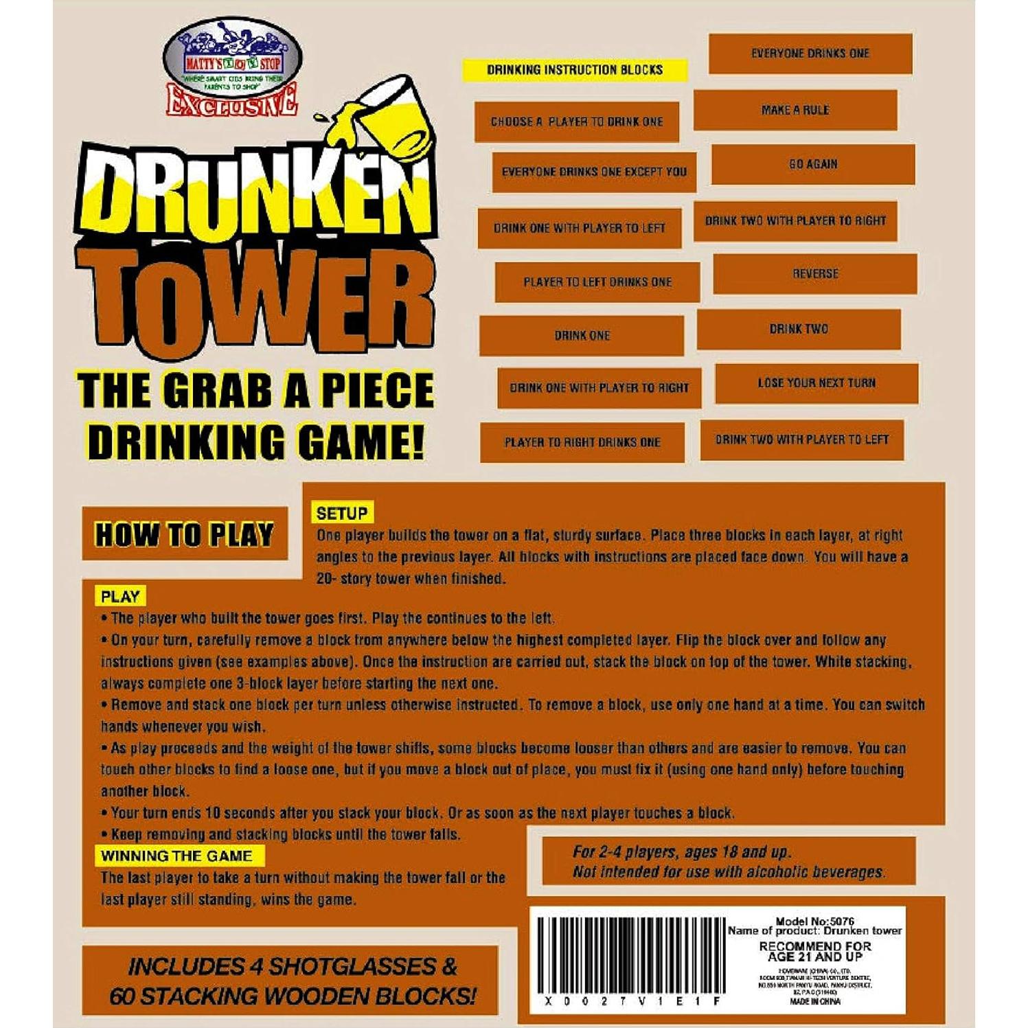 Juego de Fiesta para Adultos Drunken' Tower Matty's Toy Stop