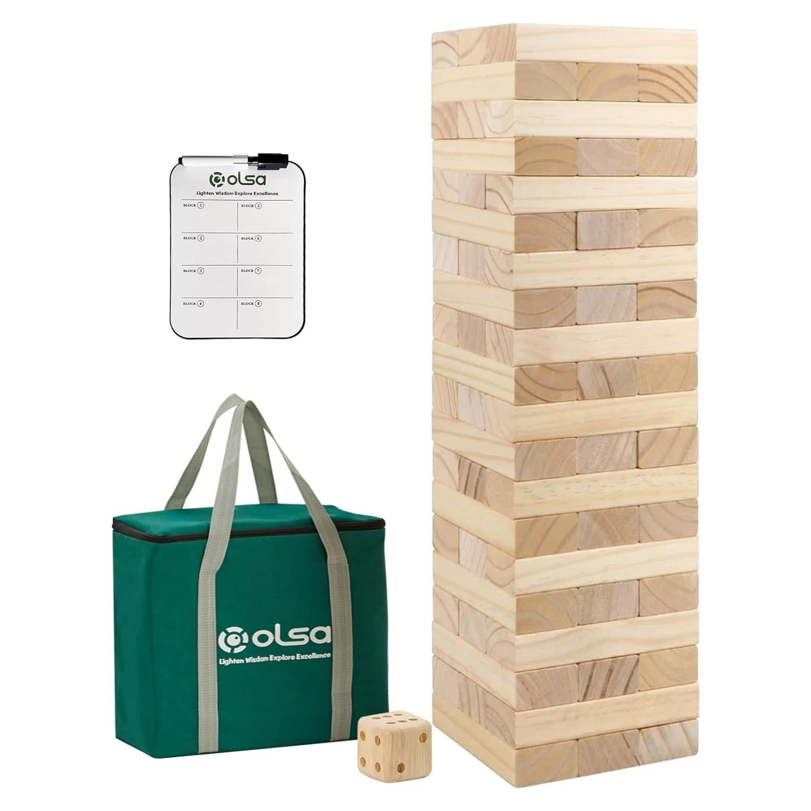 Juego de Bloques Apilables Olsa 60 Piezas Madera 0.67 a 1.52 m