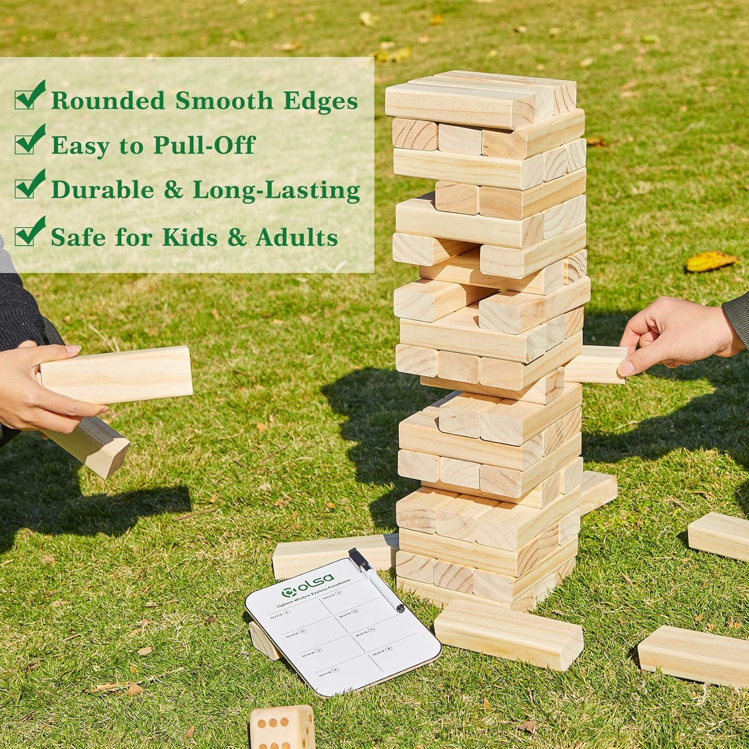 Juego de Bloques Apilables Olsa 60 Piezas Madera 0.67 a 1.52 m