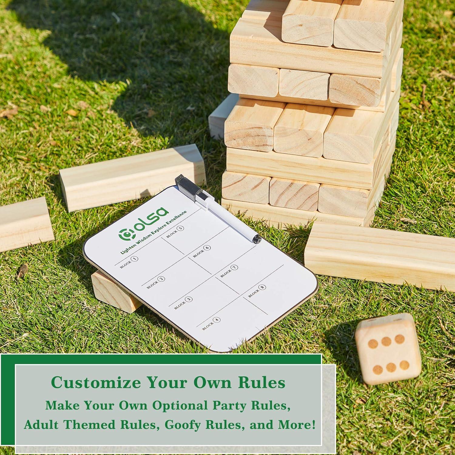 Juego de Bloques Apilables Olsa 60 Piezas Madera 0.67 a 1.52 m