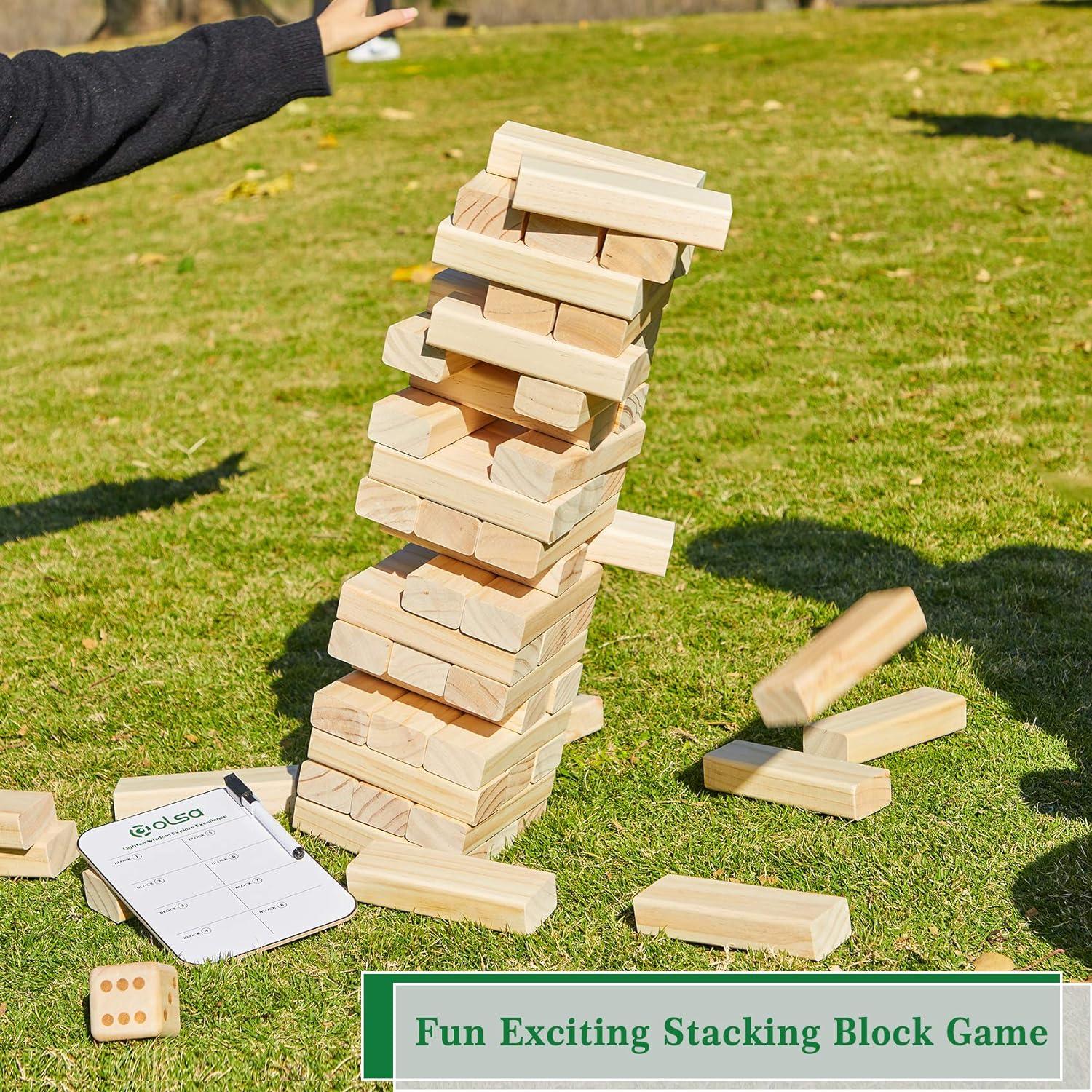 Juego de Bloques Apilables Olsa 60 Piezas Madera 0.67 a 1.52 m