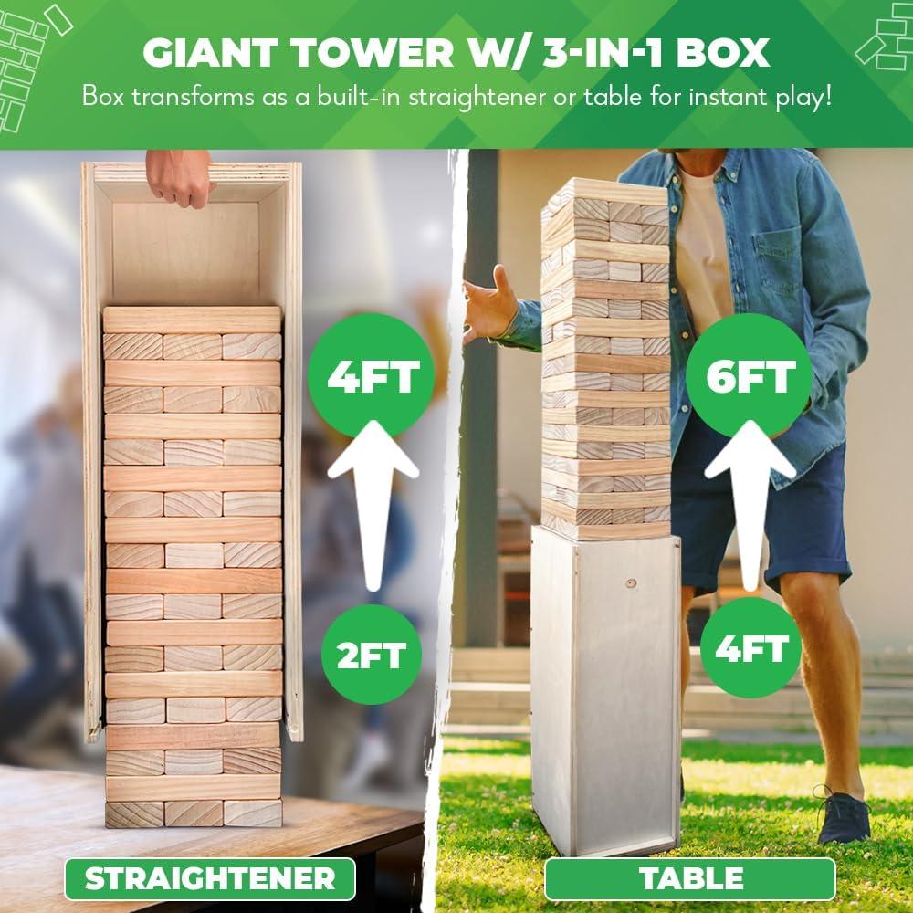 Juego de Torre Gigante SWOOC 3 en 1 con Enderezador y Mesa - 1.83 m