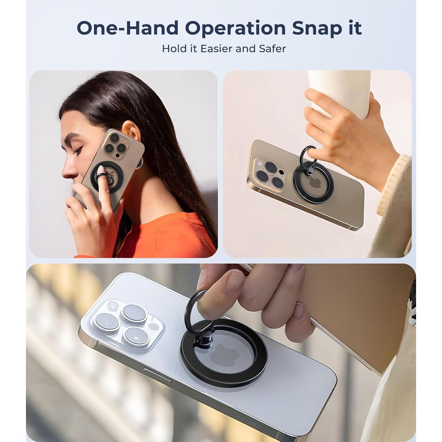 Soporte de Anillo Magnético AREDAN para iPhone MagSafe Negro