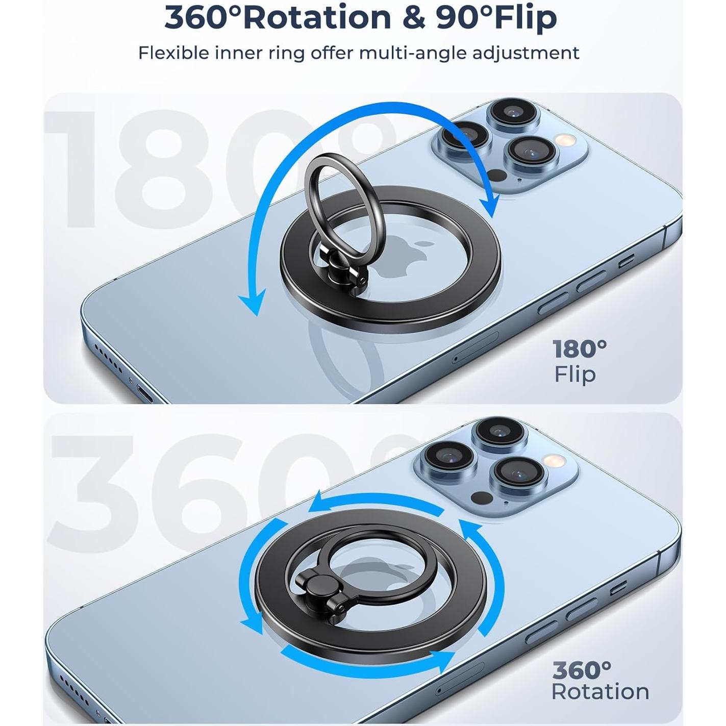 Soporte de Anillo Magnético AREDAN para iPhone MagSafe Negro