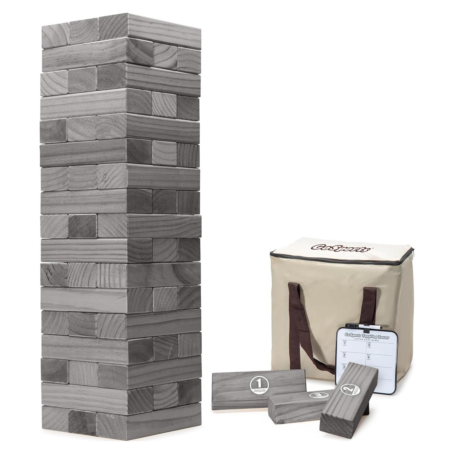 Juego de Apilamiento de Madera GoSports Torre Gigante 54 Bloques