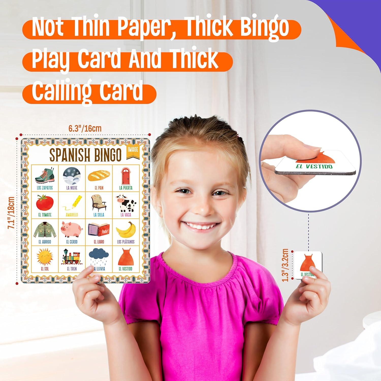 Juego de Bingo Bilingüe SpriteGru - 12 Tableros para 12 Jugadores