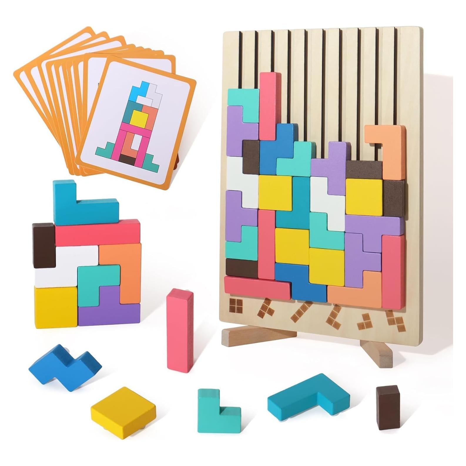 Rompecabezas de Bloques Rusos de Madera WISBOOK 42 Piezas 3D