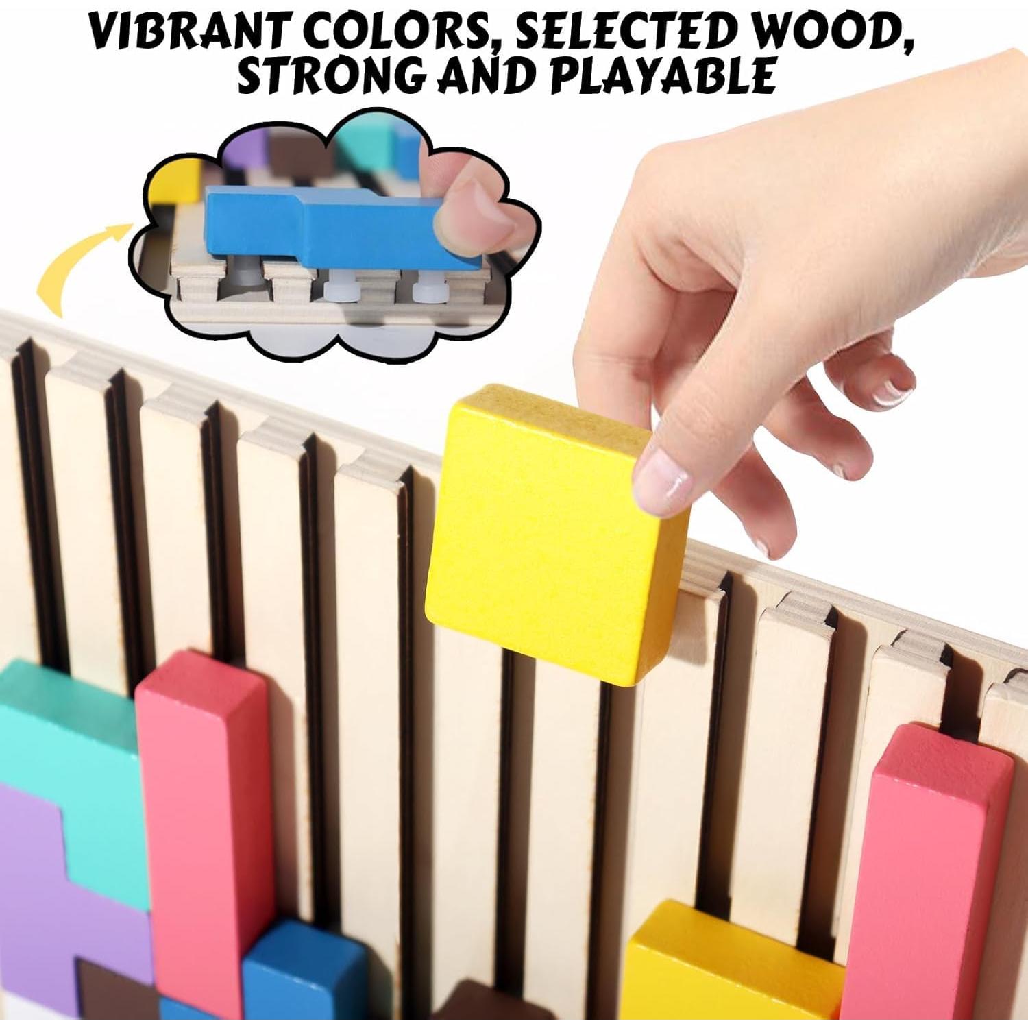 Rompecabezas de Bloques Rusos de Madera WISBOOK 42 Piezas 3D