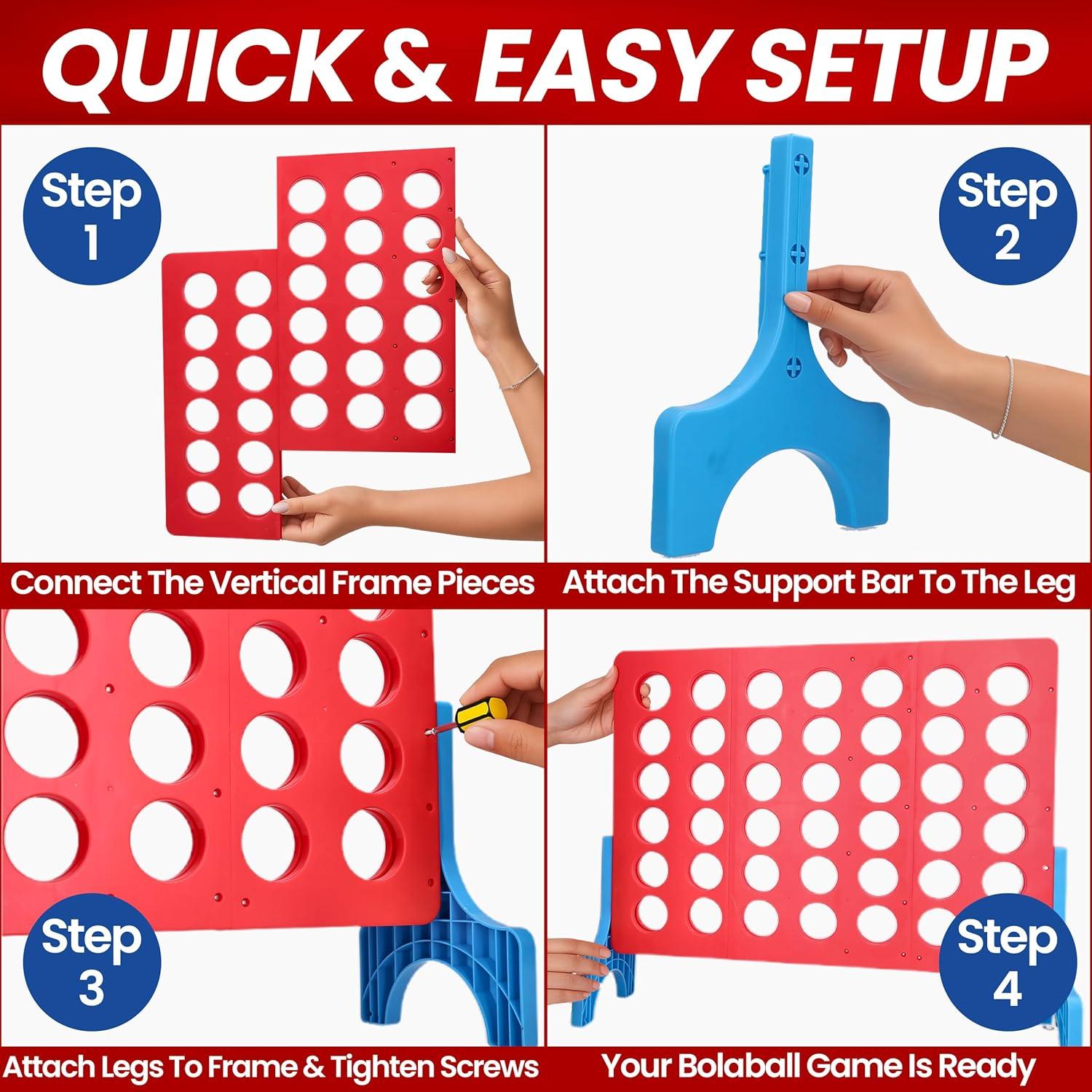 Juego de mesa 4 en fila Bolaball - Plástico 68.5x15.2x55.9 cm