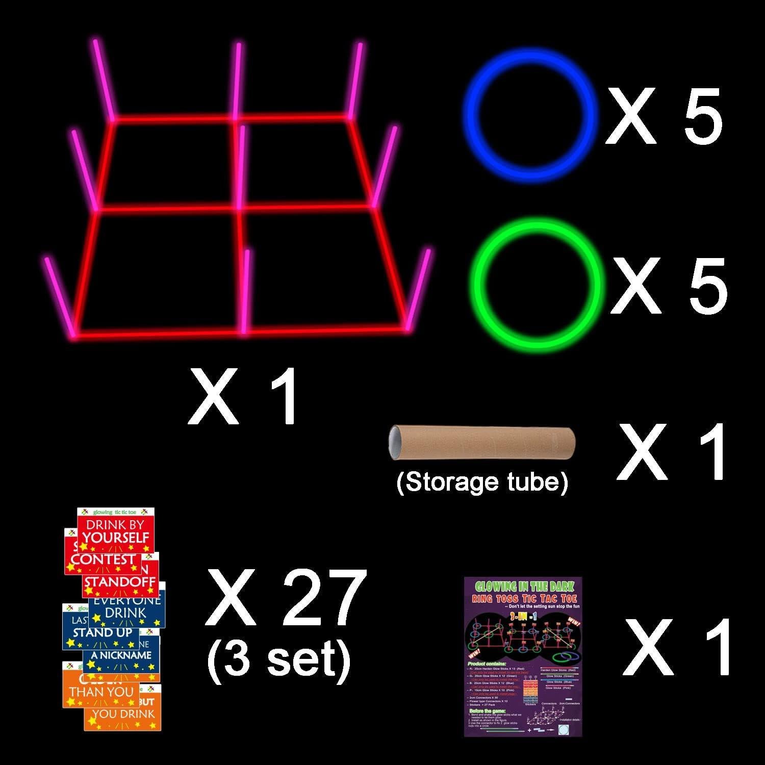 Juego de lanzamiento de anillos luminoso LLKMDSS 3 en 1 46 cm