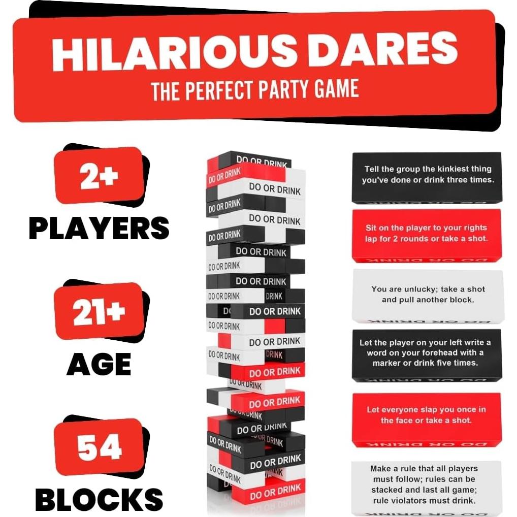 Juego de Beber Hazlo o Bebe Torre de Apagón - 54 Bloques