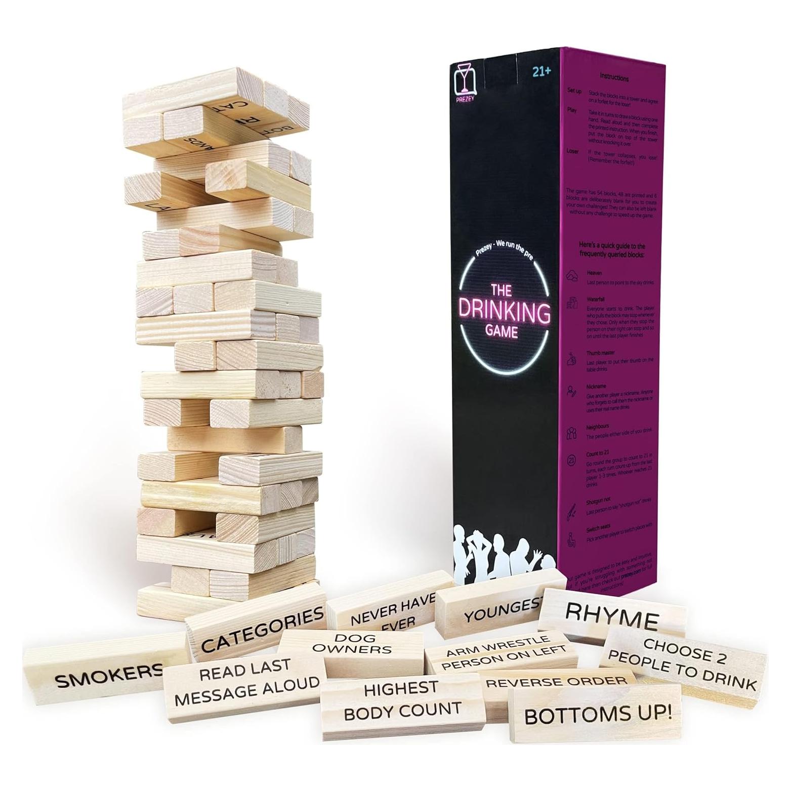 Juego de Bebida Prezey para Adultos - 54 Bloques Divertidos